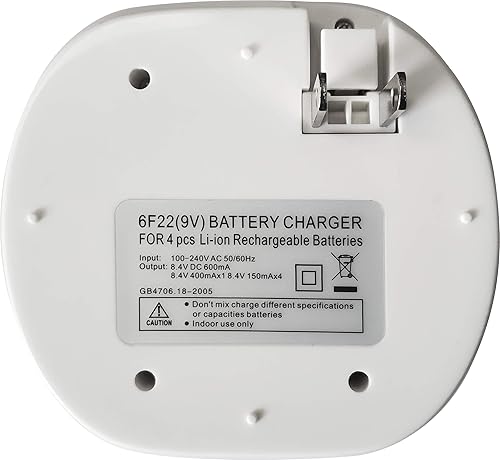 Miniatura 7 de EEMB LP - Cargador de batería recargable de iones de litio de 9 V para baterías de iones de litio 6F22 650mAh 9 voltios para alarma de humo, cámaras