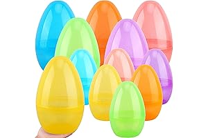 12 Pack 10 Inch Translucent Fillable Easter Eggs