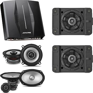 Alpine PXE-C80-88 OPTIM8 8-Channel Hi-Res DSP Amplifier w/ 2 SS-SB12 Subwoofer, S2-S69C & S2-S50 Bundle