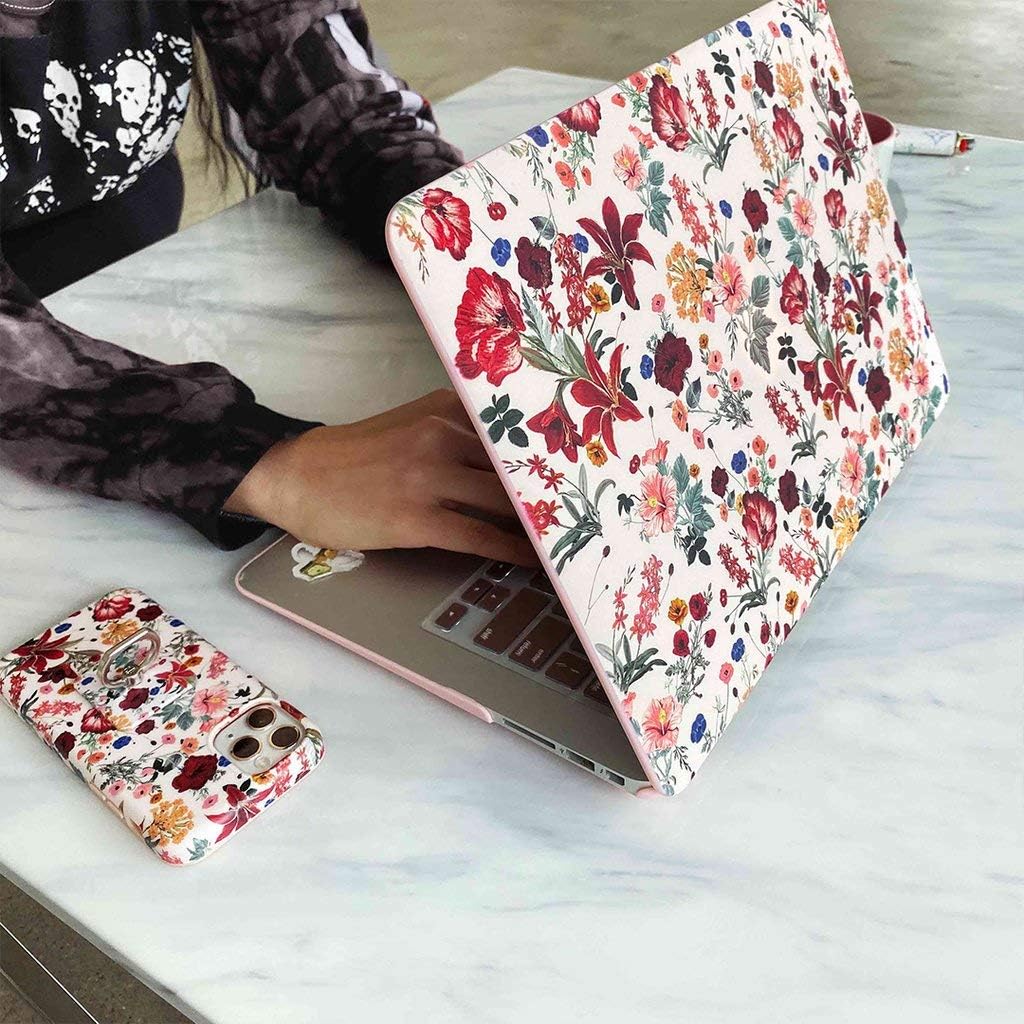Velvet Caviar MacBook Air 13 inch Case Floral Garden Flower - Fits Models A1466 & A1369 - Cute Protective Hard Cases with Keyboard Cover - Nude Vintage Flowers image 3