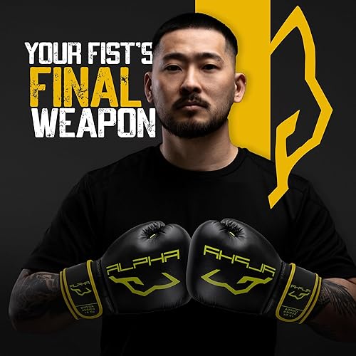 Miniatura 9 de Guantes de boxeo para hombre, para entrenamiento, sparring, kickboxing, muay thai, artes marciales mixtas, bolsa pesada y fitness, piel sintética de