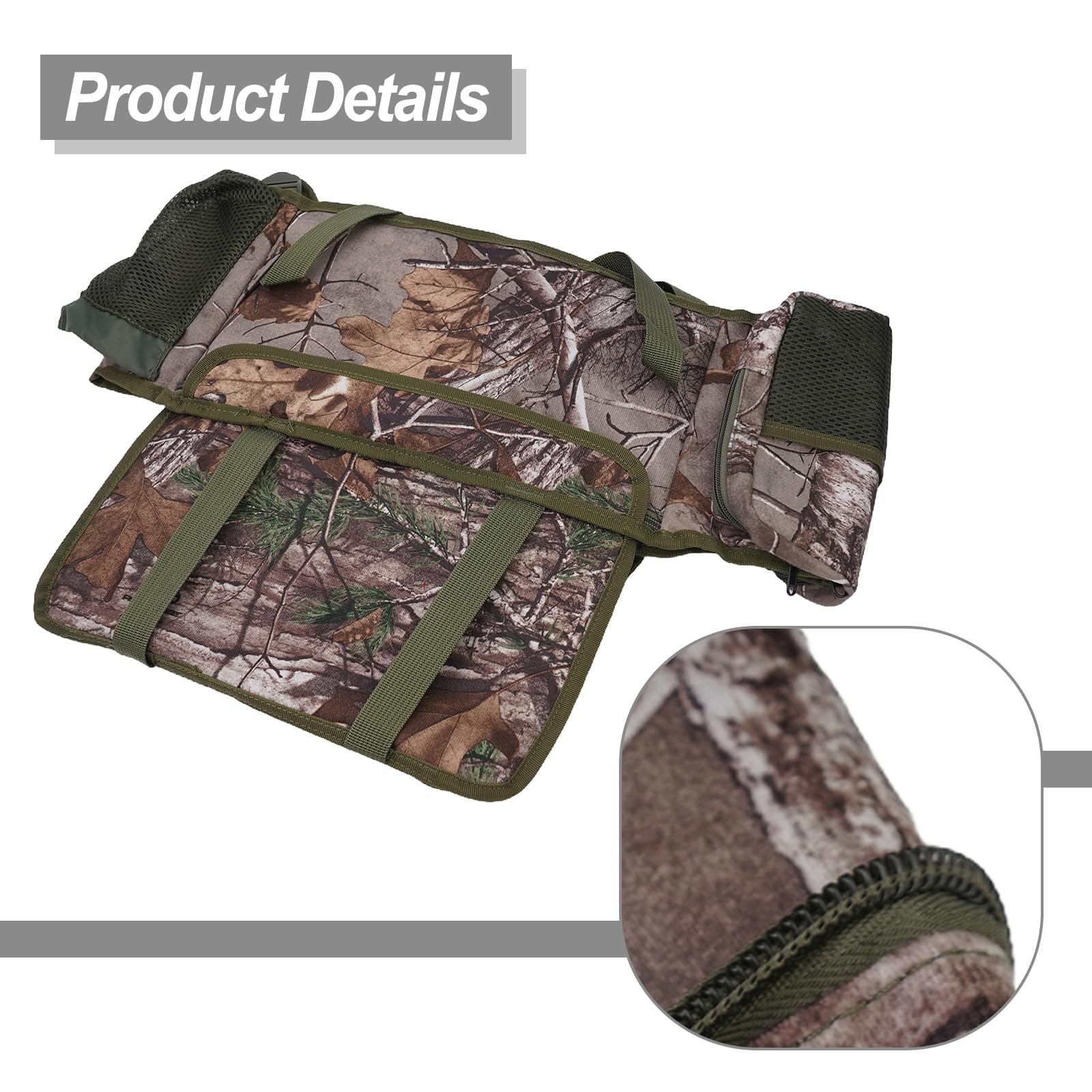 Caja de Asiento de Pesca Bolsa, Pesca Mochila con 3 Espacios para Jugar, para Pesca, Senderismo, Picnic, Senderismo, 39 x 34 x 19 cm, Camouflage, Moderno