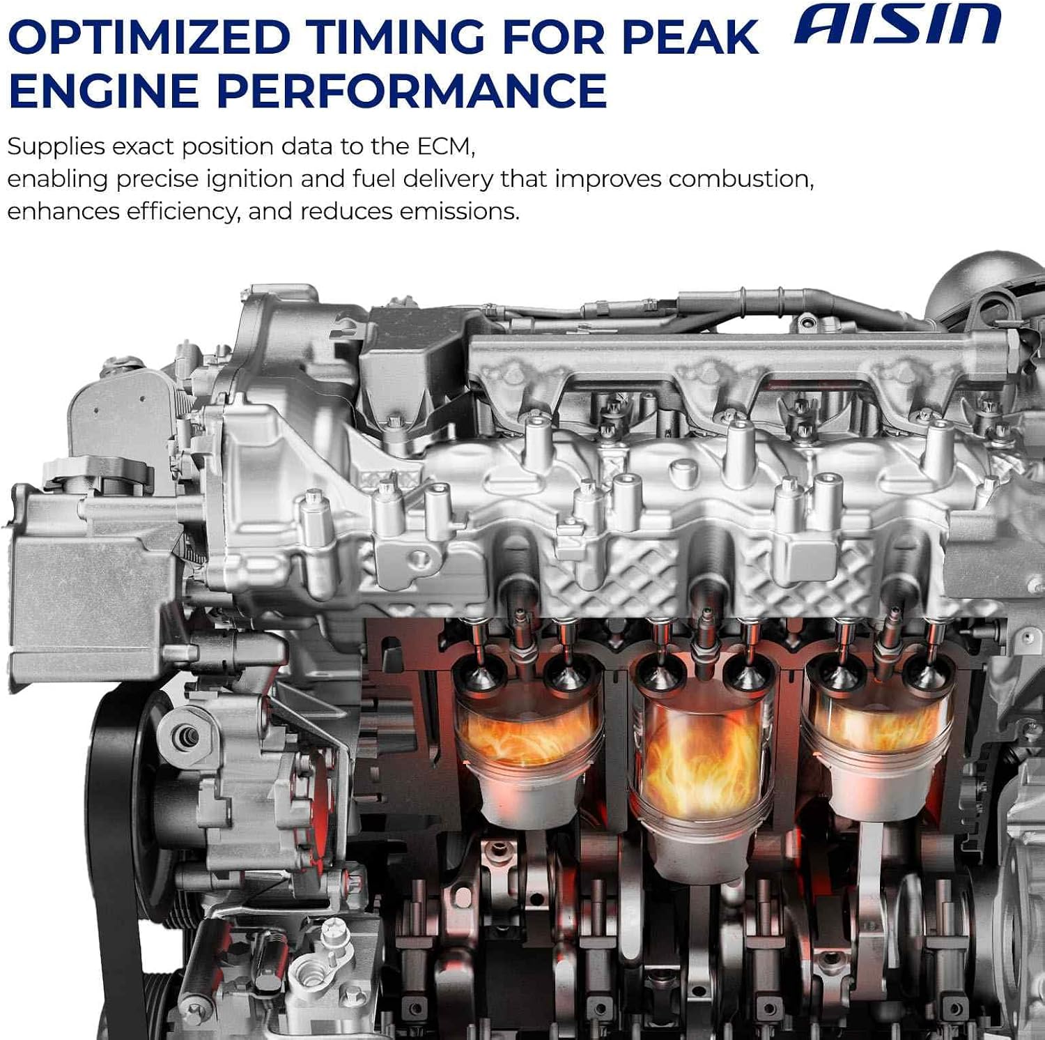 AISIN AFTERMARKET CMSH-00233 Camshaft Position Sensor - Compatible with Honda Accord 08-17, Odyssey 08-24, Pilot 09-22, Ridgeline 09-14 17-24, Acura RDX 13-18, RLX 14-20, TLX 15-20, TSX 10-14 - 3.5L