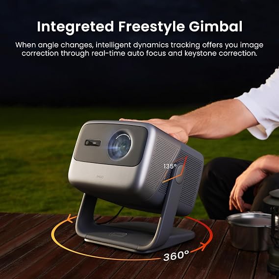 JMGO N1 Pro Triple Laser Projector 1300 ISO Lumens, 1600:1 FOFO Contrast, 1080P FHD, 4K Supported, 180 Android TV 11, Instant Keystone Correction, Blu-Ray 3D, 10W*2 Dynaudio Speakers for Home