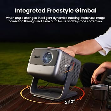 JMGO N1 Pro Triple Laser Projector 1300 ISO Lumens, 1600:1 FOFO Contrast, 1080P FHD, 4K Supported, 180 Android TV 11, Instant Keystone Correction, Blu-Ray 3D, 10W*2 Dynaudio Speakers for Home
