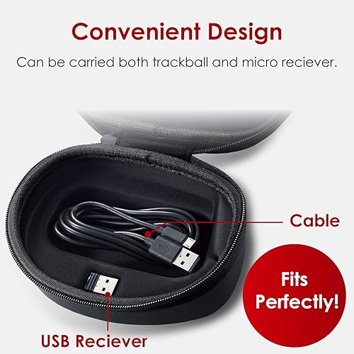 Vista 13 de ELECOM DEFT PRO Ratón de Trackball, con cable, inalámbrico, conexión Bluetooth de 3 tipos, diseño ergonómico, función de 8 botones, bola roja