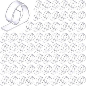 Eccliy 150 Pieces Transparent Clear Tablecloth Clips Plastic Table Cloth Clips Windproof Table Cover Holder Clamps Tablecloth Cloth Holder for Christmas Wedding Party Indoor Outdoor Camping Picnic