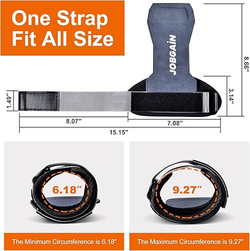 Miniatura 2 de Correa de muñeca de levantamiento de pesas, correa de muñeca de cuero de doble capa para peso muerto y levantamiento de pesas, ganchos de