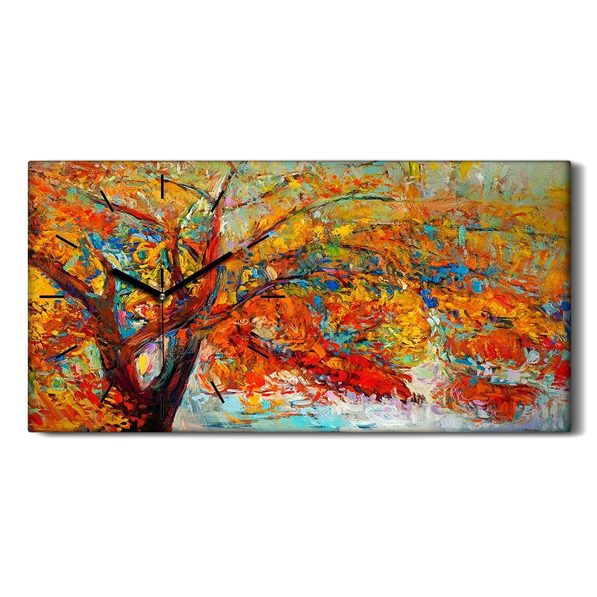 Horloge sur Toile Arbre Automne : Décoration Murale Zen pour Chambre