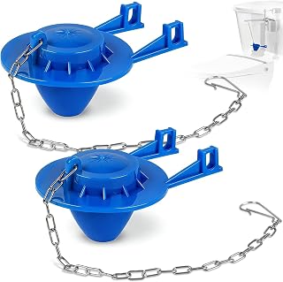 Toilet Flapper Replacement Kit - 2 Pack Universal Toilet Flapper 2 Inch with Steel Chain, American Standard Toilet Stopper Flapper Valve for Toilet Tank Fits Kohler, Toto, Water-Saving Easy Install