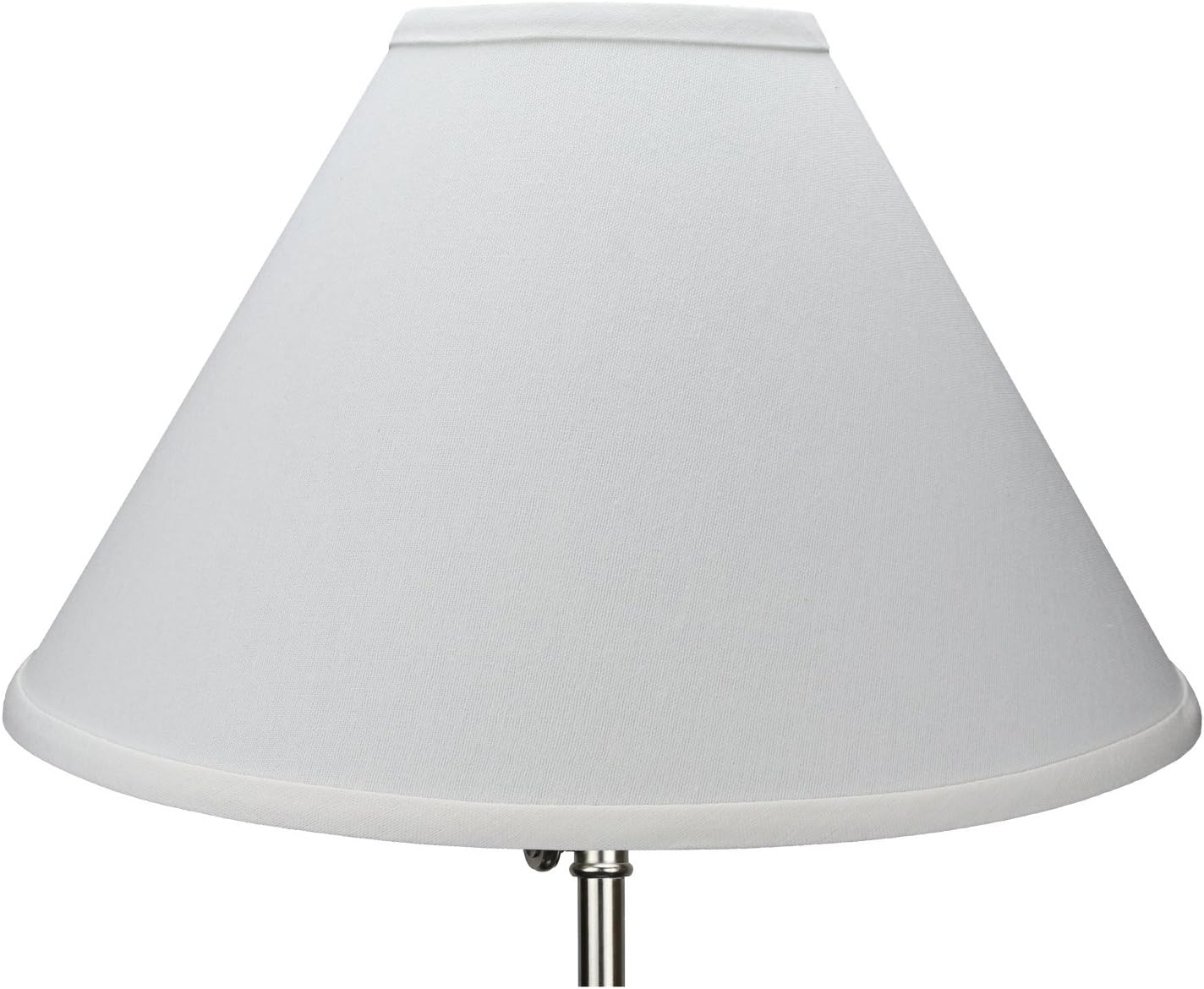 FenchelShades.com Lampshade 5" Top Diameter x 15" Bottom Diameter x 10" Slant Height with Washer (Spider) Attachment for Lamps with a Harp (White)