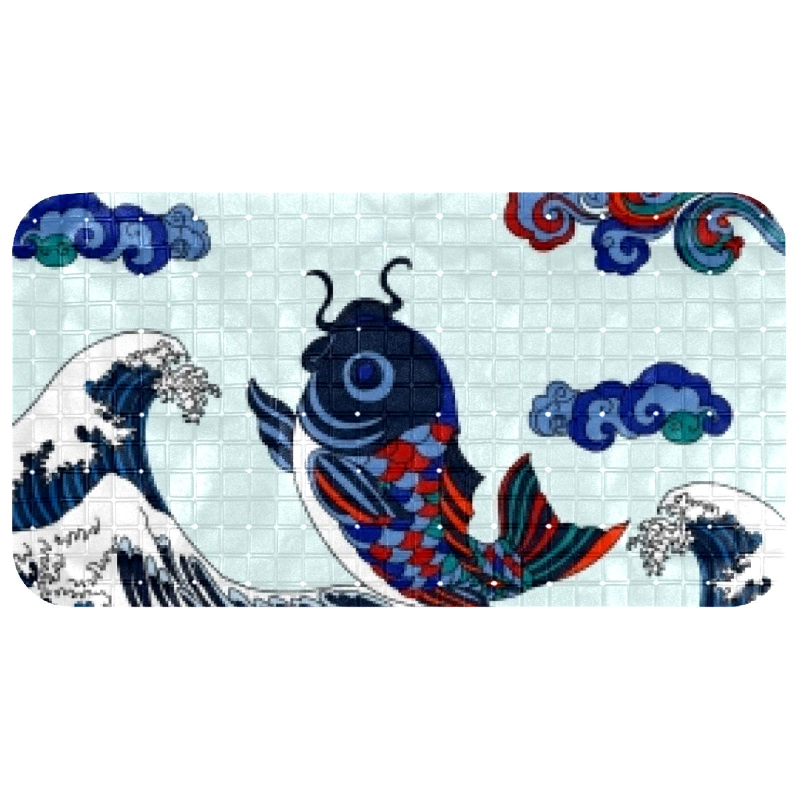 Tapis de bain pour bébé antidérapant avec ventouses et trous d'évacuation 37x68 cm