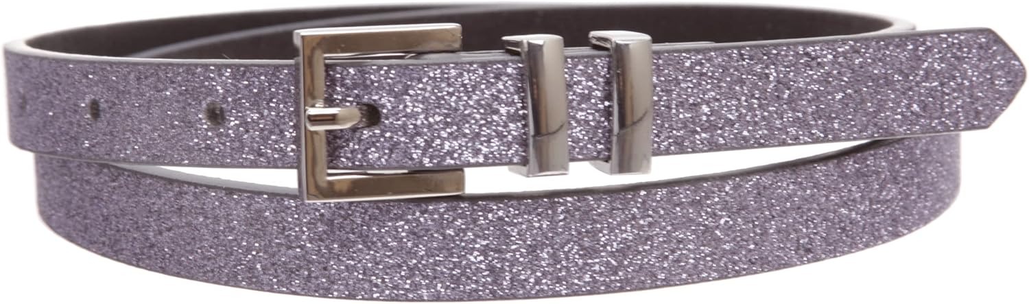 beltiscool Ladies 5/8" Glitter Dress Skinny Belt