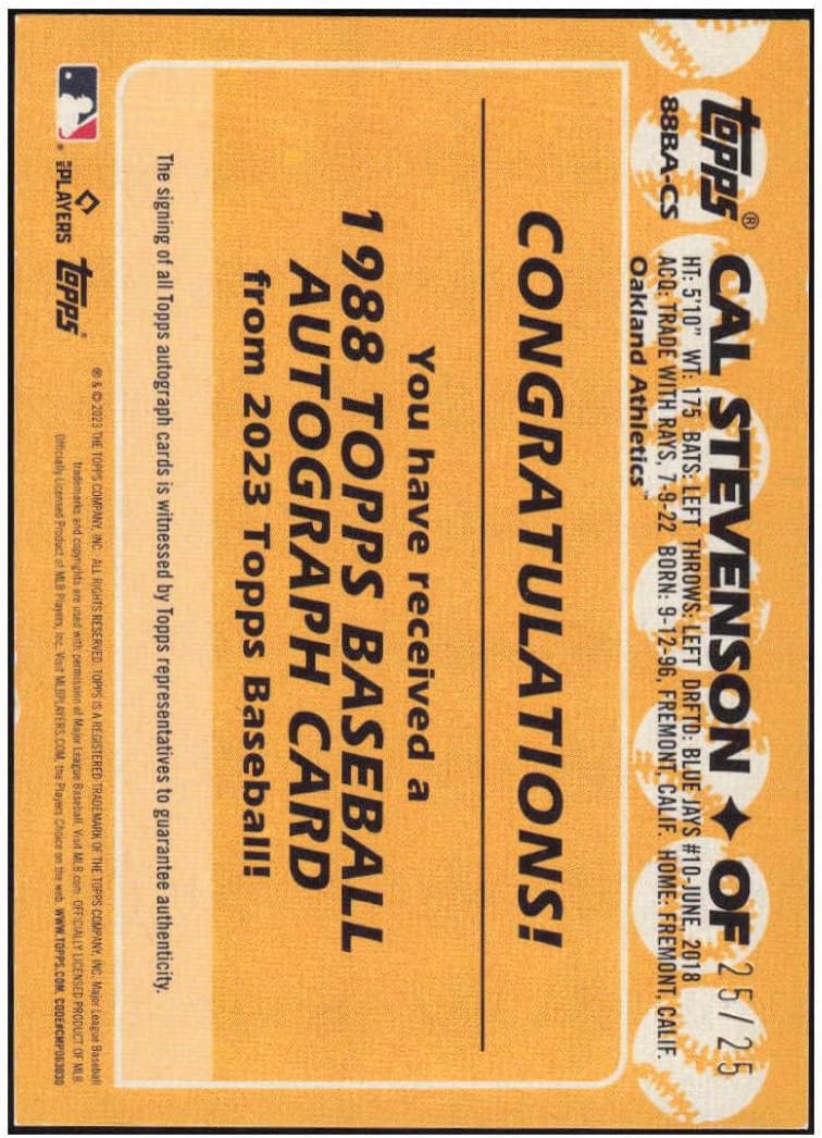 CAL STEVENSON RC AUTO 2023 Topps Update 1988 Autographs /25 Red #88BA-CS ROOKIE Athletics NM-MT MLB Baseball
