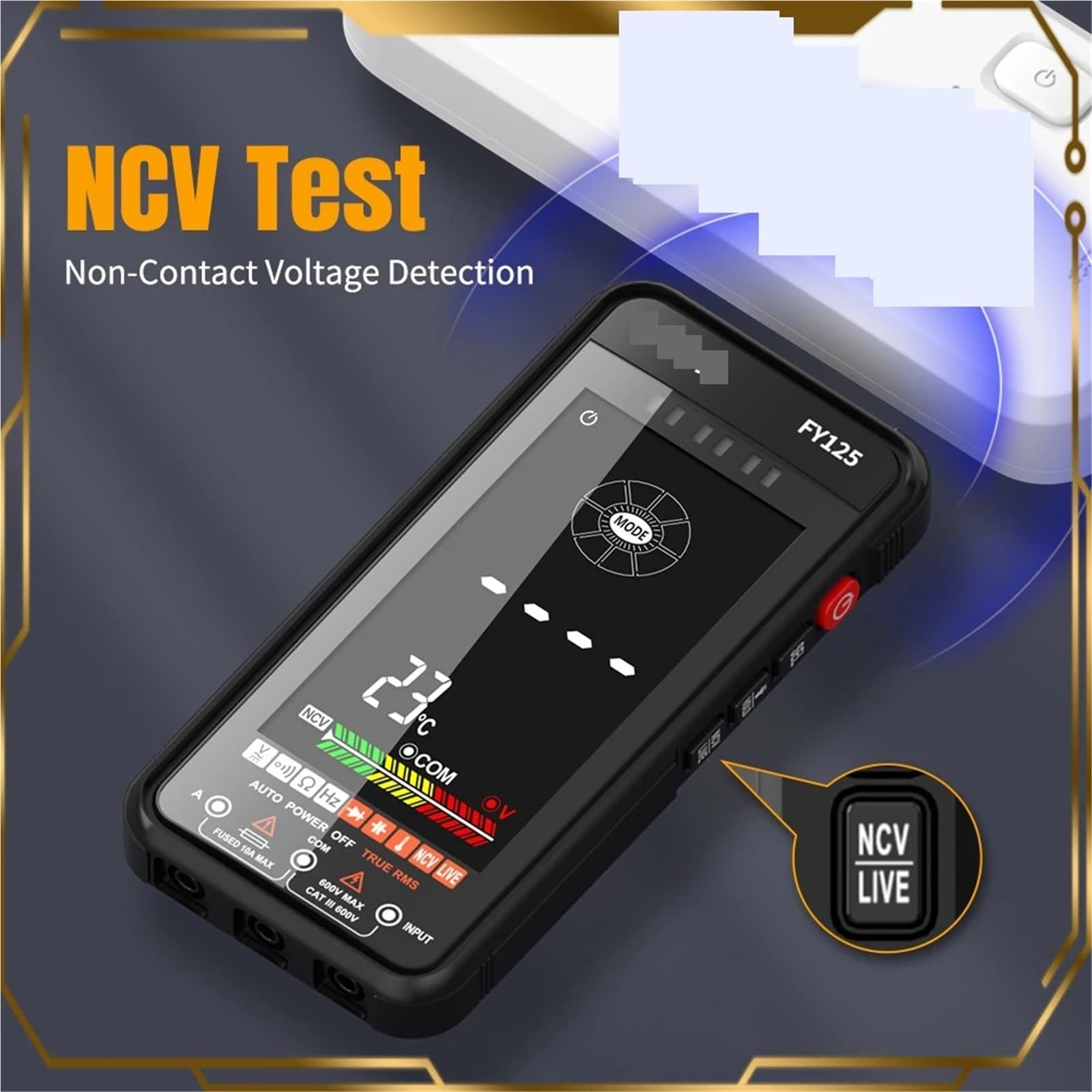 Cyfrowy multimetr, Cyfrowy multimetr z automatycznym zakresem, tester napięcia, pomiar NCV/diody/rezystancji, dokładny przenośny multimetr