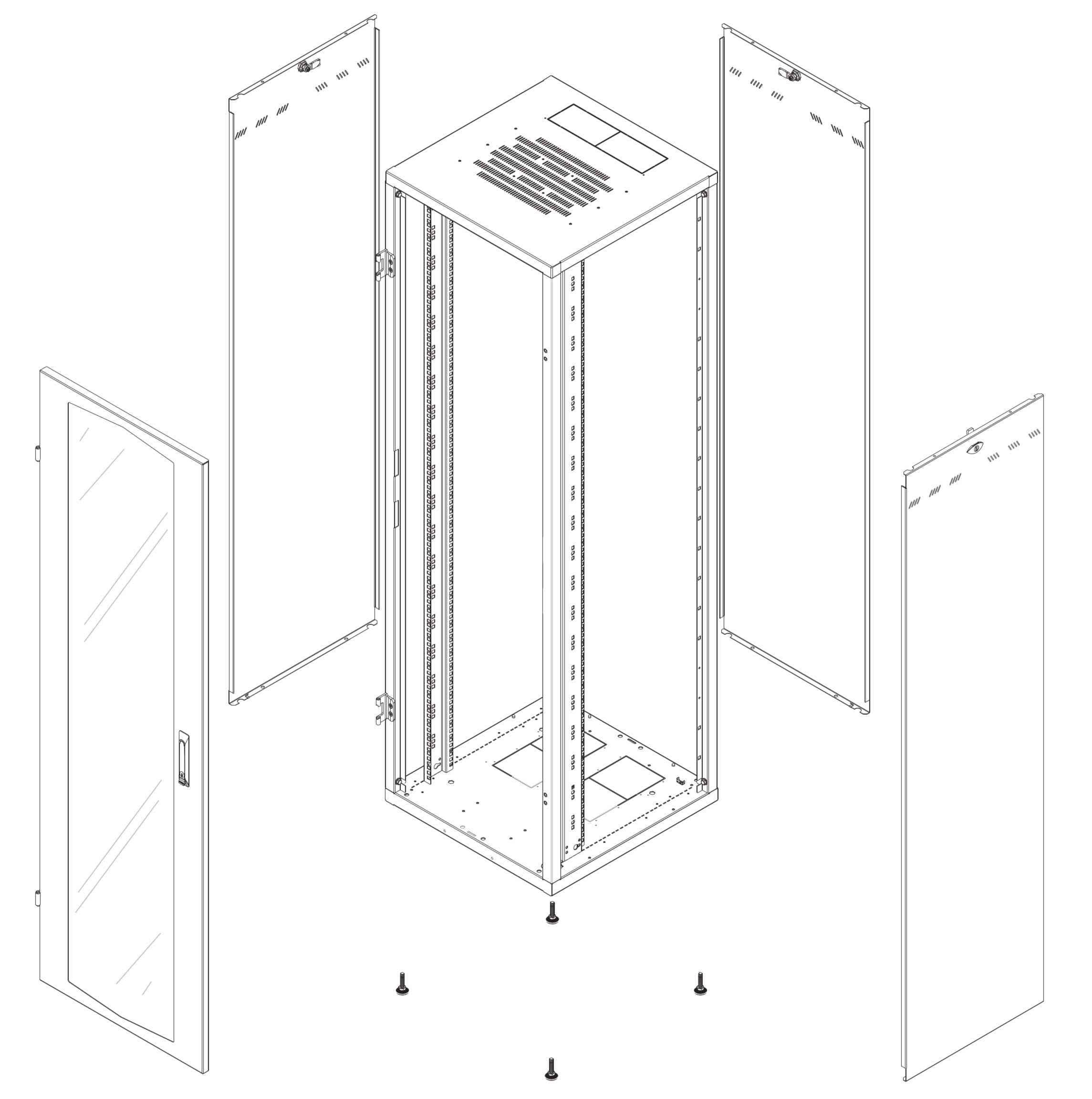 Intellinet 160975 Armadio Rack NextGen 19" 600x600 20U Nero Nero