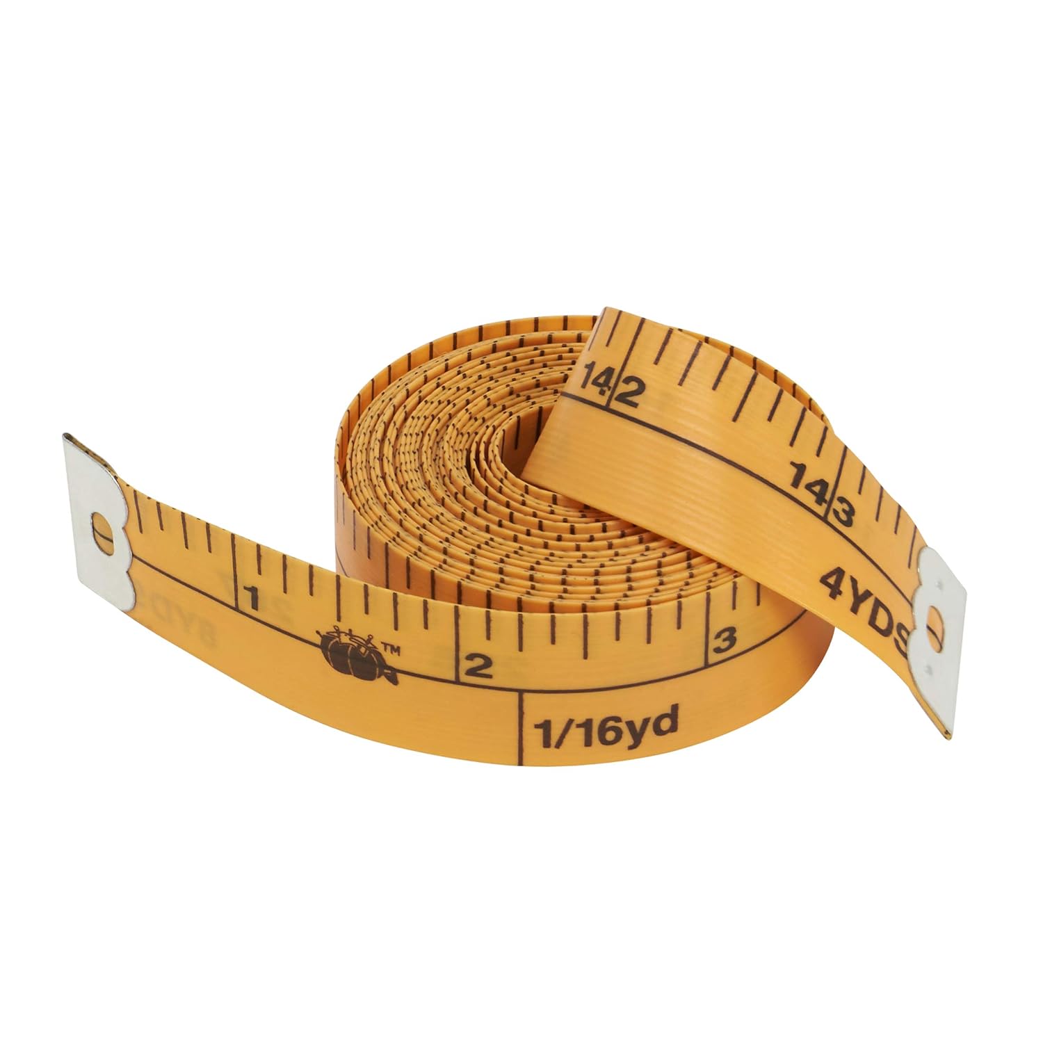 Dritz Flip-It Tape Measure 3/4 x 144 Inch Yellow Sewing Ruler | Flip to measure up to 288 inches with yardage markings for sewing, quilting, fabric, and craft projects