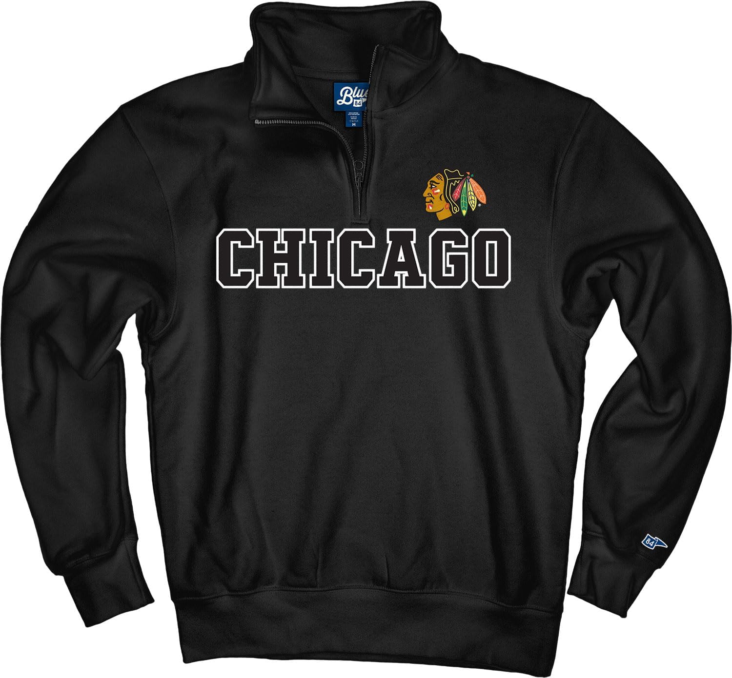 Blue 84 NHL unisex-adult Nhl Officially Licensed Quarter Zip Sweatshirt Power Play