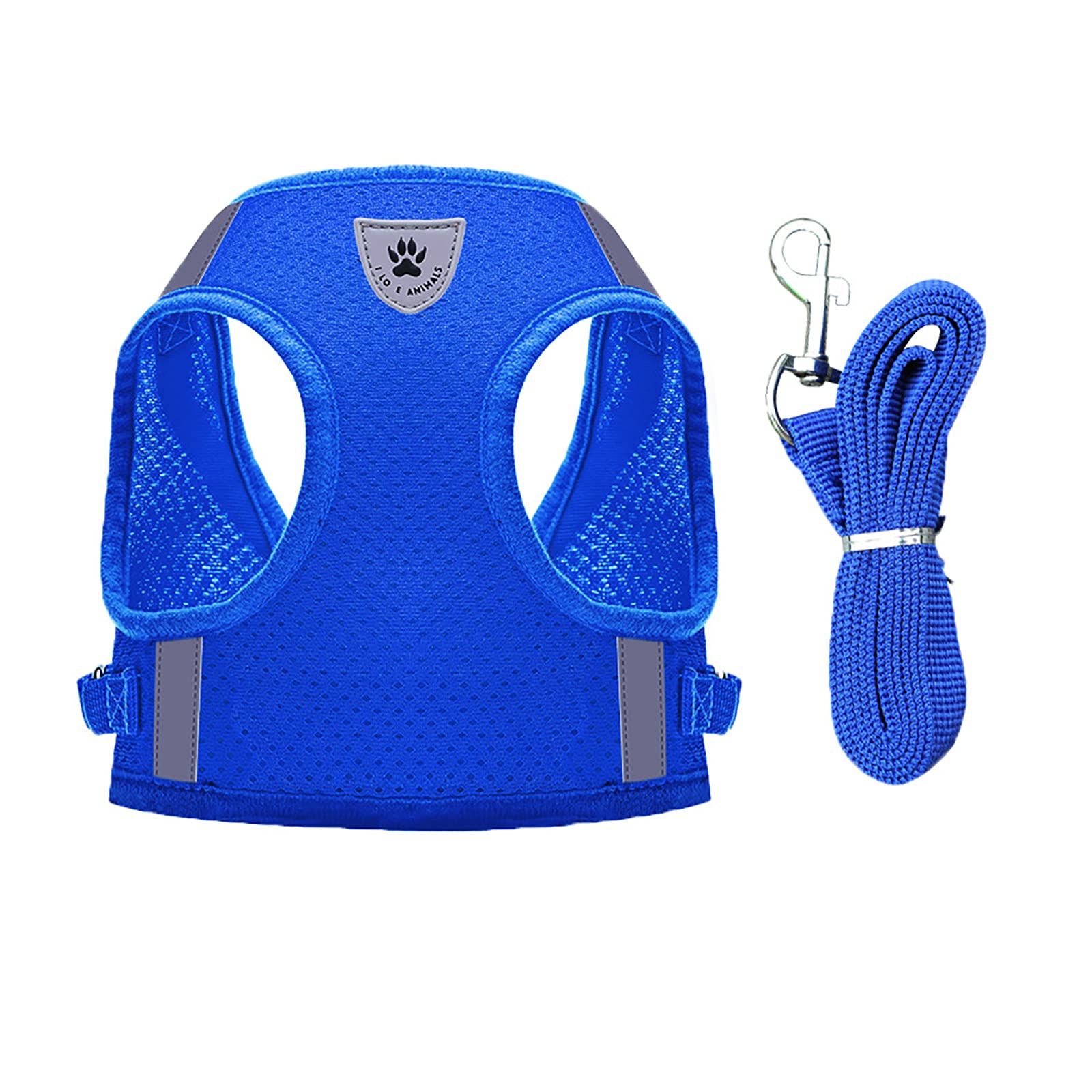 Hundegeschirr Mit Leine – Atmungsaktiv & Reflektierend – Größe M (Brust 34,8–39,9 Cm) Blau