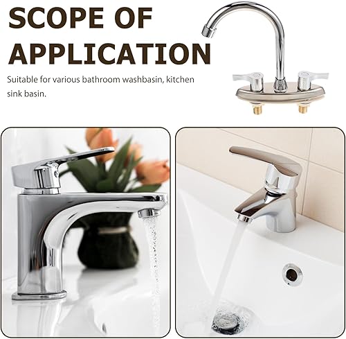Miniatura 2 de Uonlytech Grifos de baño de cascada de doble manija Grifo de fregadero de metal grifo de agua fría caliente grifo de cocina grifo de lavabo para RV