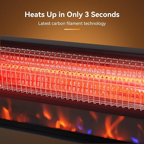 Miniatura 2 de YUSING - Calentadores para exteriores para patio, calentador infrarrojo 2 en 1 montado en la pared y de pie con control remoto, calentador eléctrico