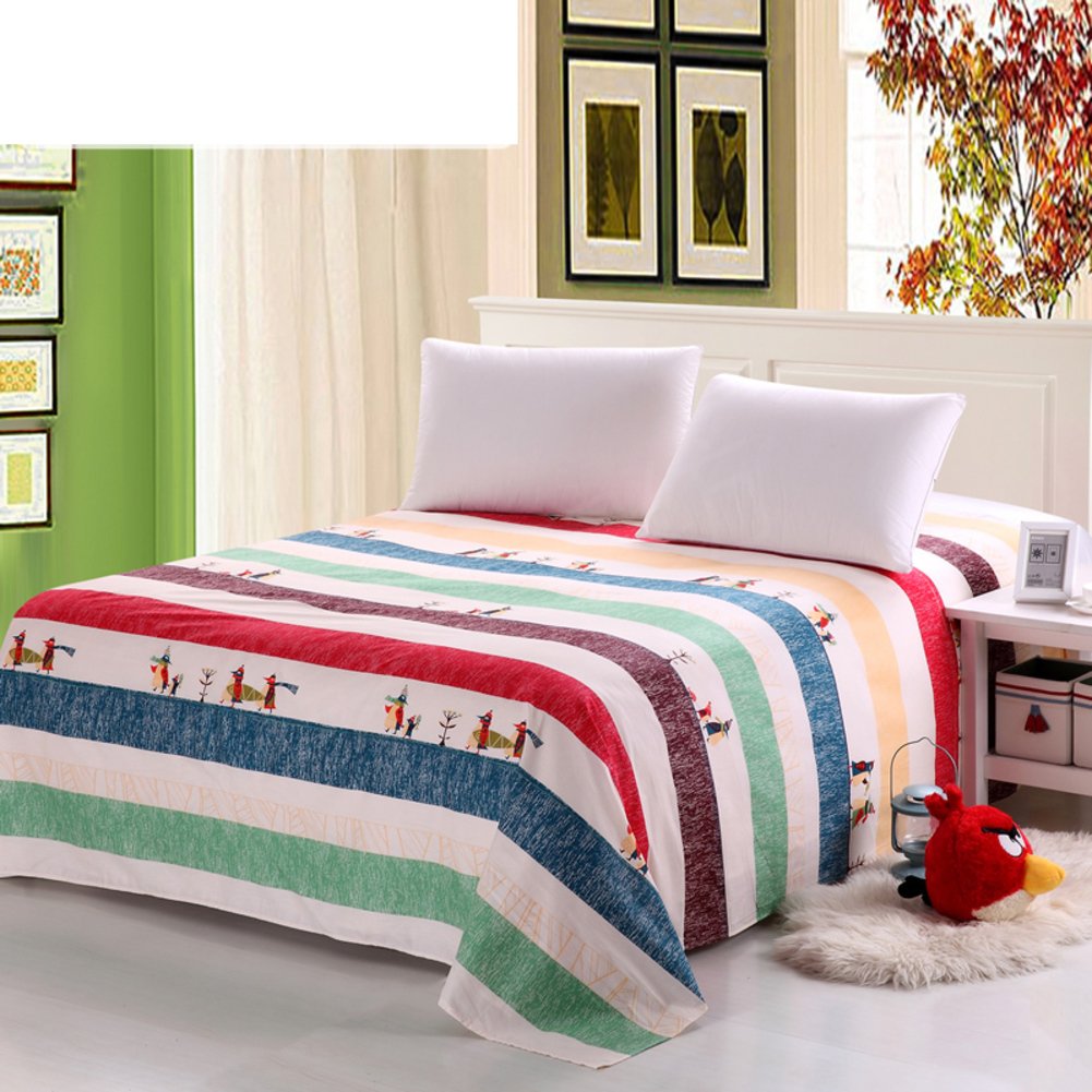 Coton sergé lin drap anti-transpiration feuilles de coton imprimé unique 160x230