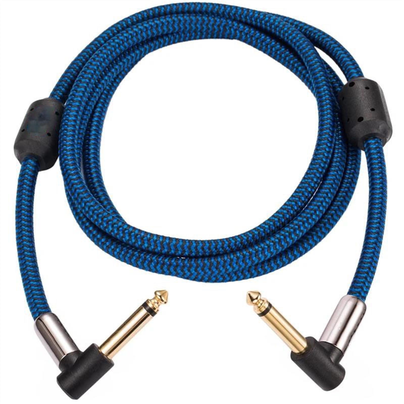 Cavo Strumento per Chitarra Cavo Premium Da 6,35 Mm Maschio A Maschio Per Chitarra Elettrica, Cavo Jack TS Da 1/4 Di Pollice A Jack Angolare(Blue,1meter)