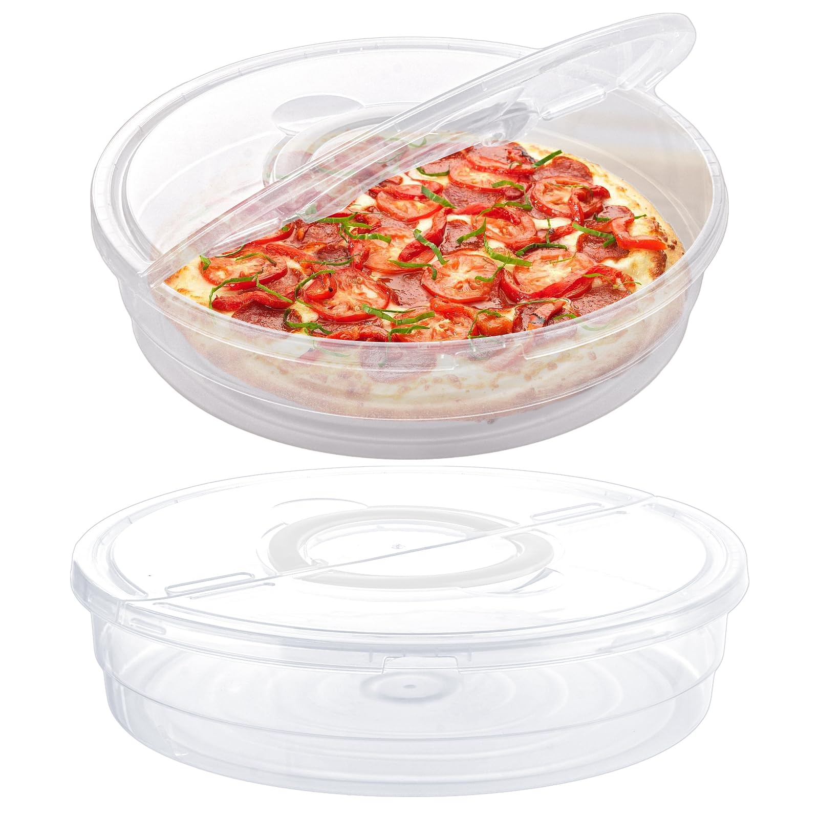 Lot de 2 boîtes de rangement en plastique avec couvercle pour
