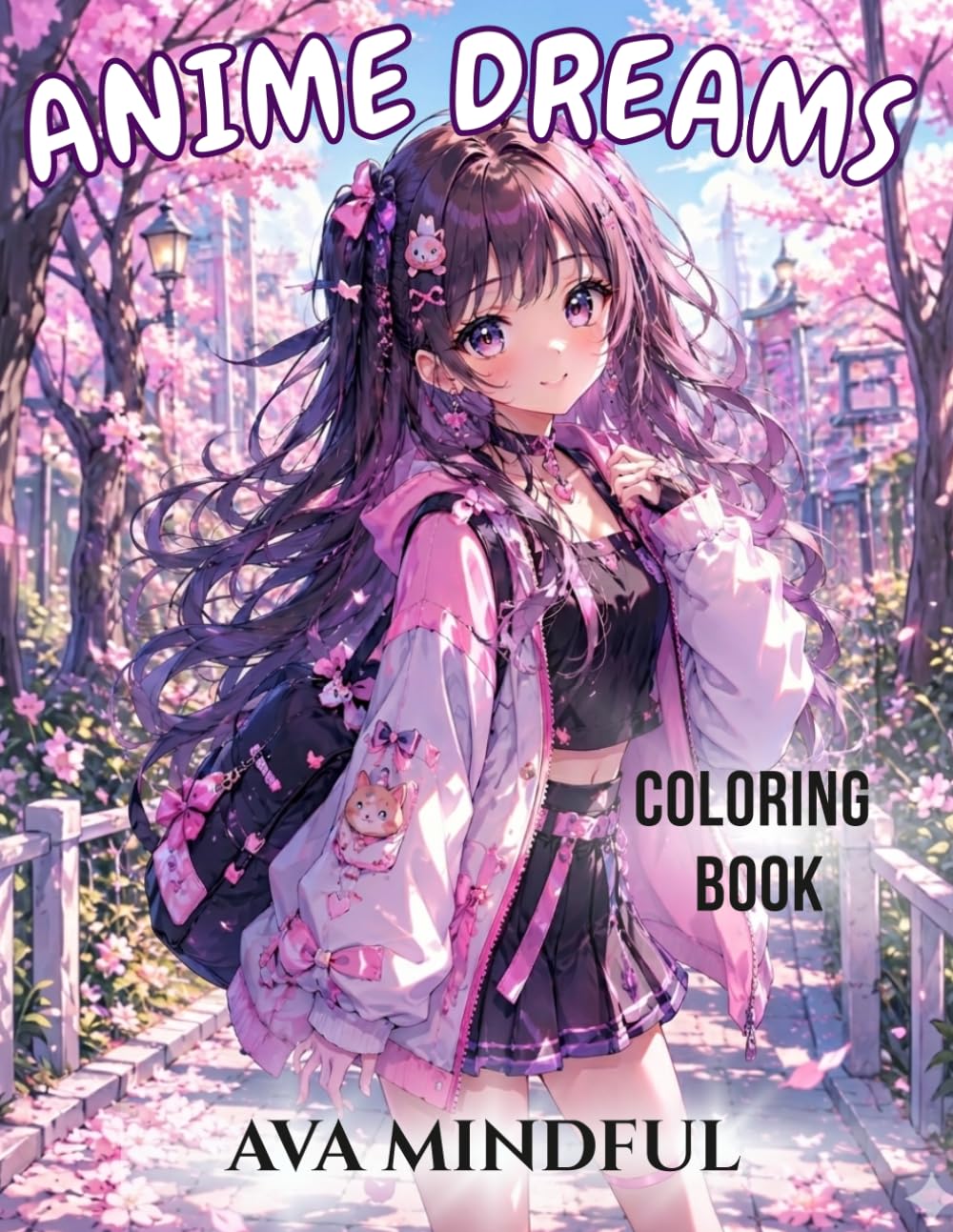 Anime Dreams: A Cute Kawaii Anime Coloring Book for Teens and Adults Featuring Friendship, Music, Bubble Tea, Cute Pets, and Fun Everyday Moments