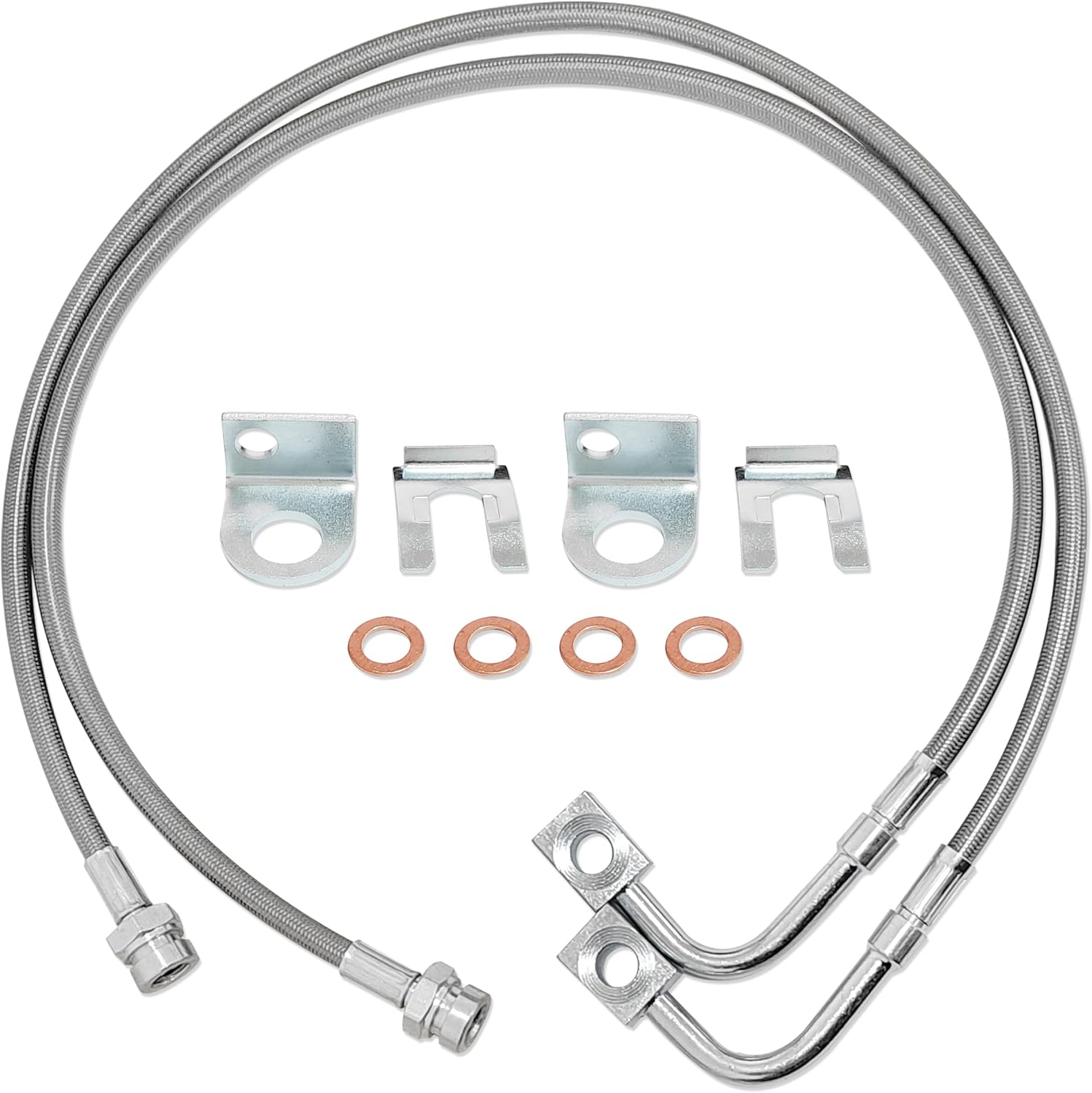 89708 Rear Extended Stainless Brake Lines for 4-6" of Lift, Compatible with 2007-2018 Jeep Wrangler JK