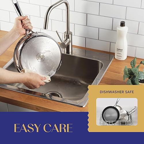 Miniatura 5 de Legend Cookware Sartén antiadherente SuperStainless  Acero inoxidable de 5 capas + aluminio  2 capas sin PFOA antiadherente  Todas las superficies