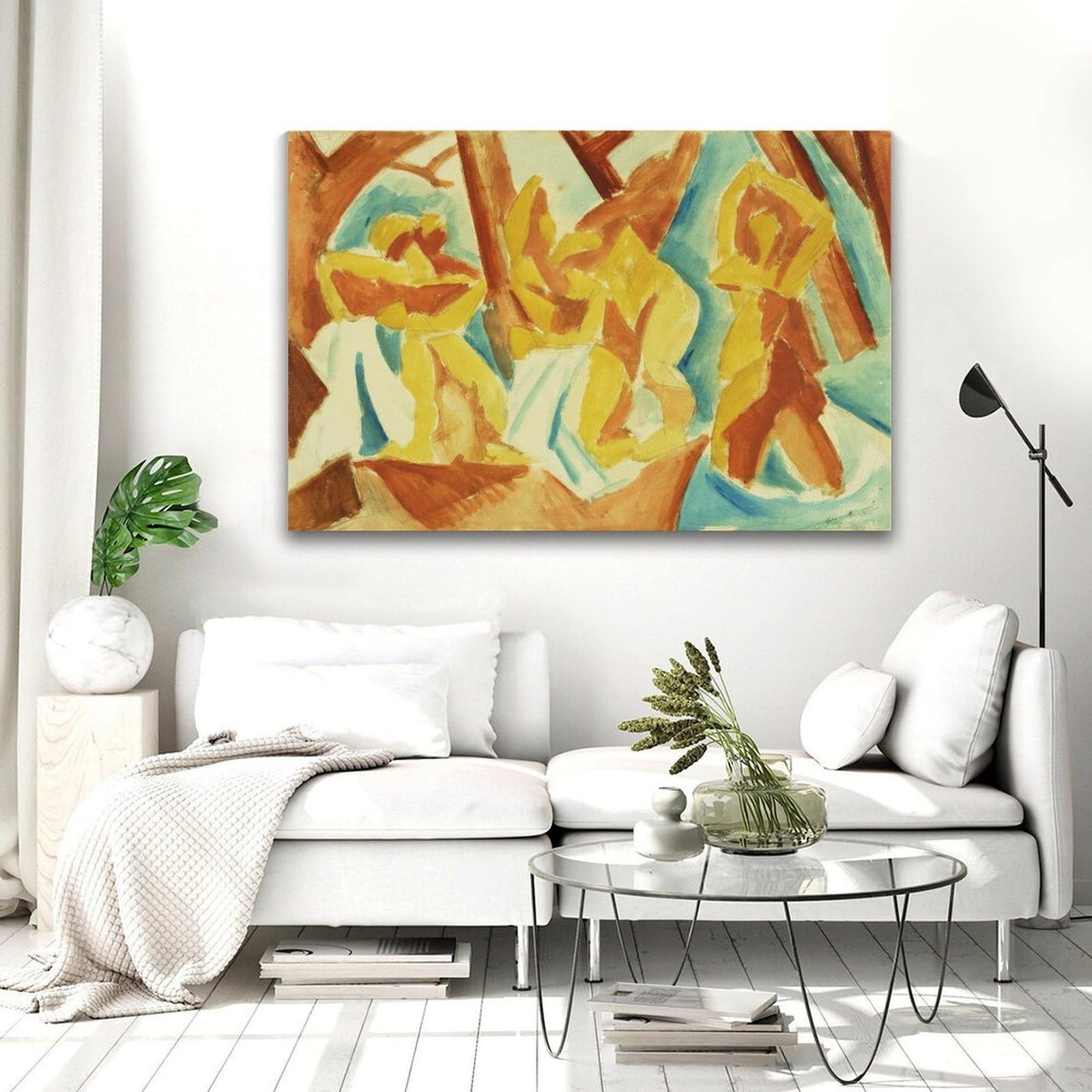 Litografía de Pablo Picassó - Póster de bañistas en el bosque, lienzo para pared, impresiones artísticas para colgar en la pared, 30,5 x 45,7 cm