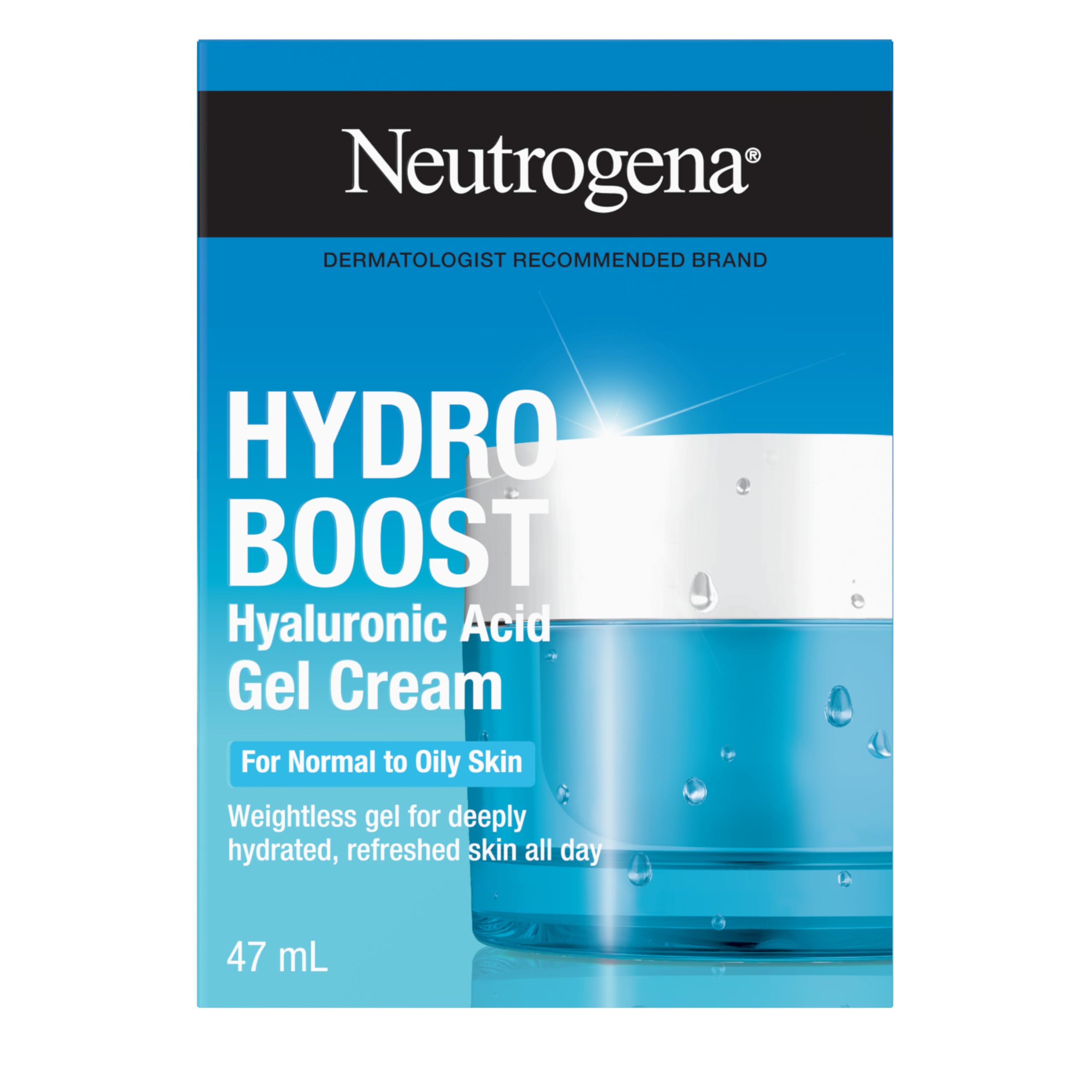 Neutrogena Hydro Boost Gel Cream Face Moisturizer - Oil-Free Facial Cream with Hyaluronic Acid for Dry Skin - Lightweight, Non-Comedogenic Daily Hydrating Formula, 47mL - 2
