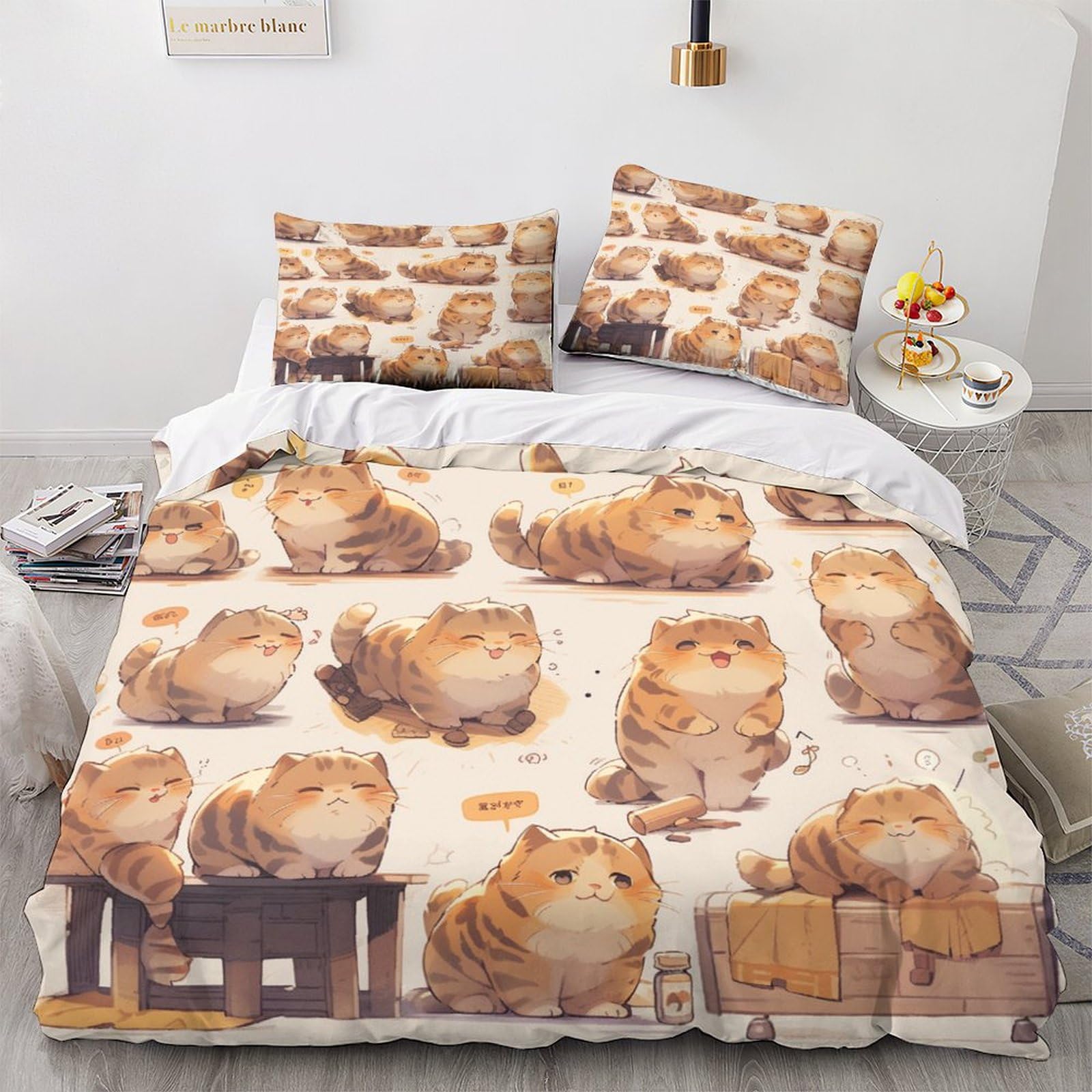 Housse de couette chat Scottish Fold 3D pour transformer l'ambiance de la chambre d'enfant