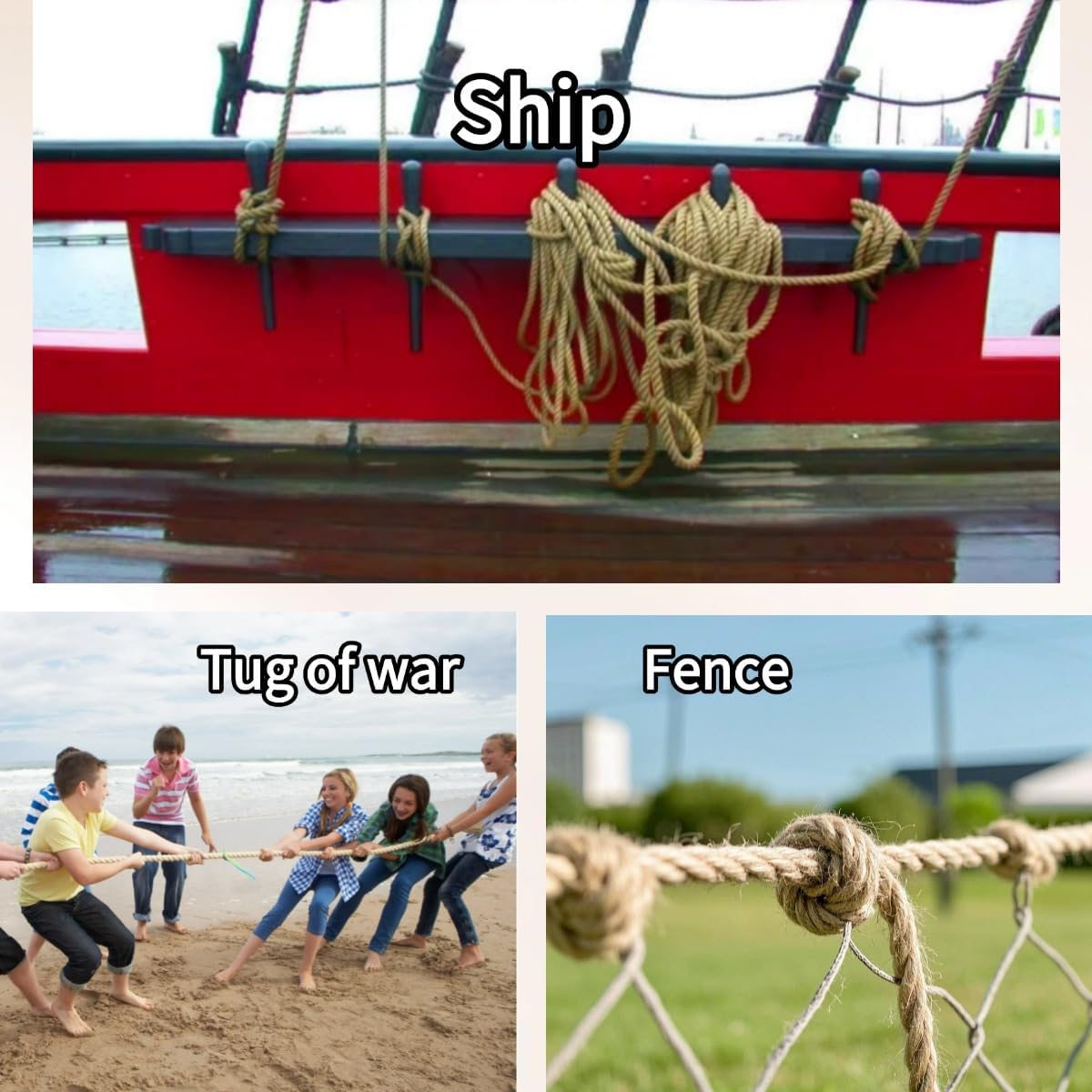 Hemp Rope （1 Inch x 50 ft）， Natural Twisted Heavy Duty Jute Rope for Tug of War, Crafts, Landscaping, Home Décor, Swing & Gardening ，Strong & Durable