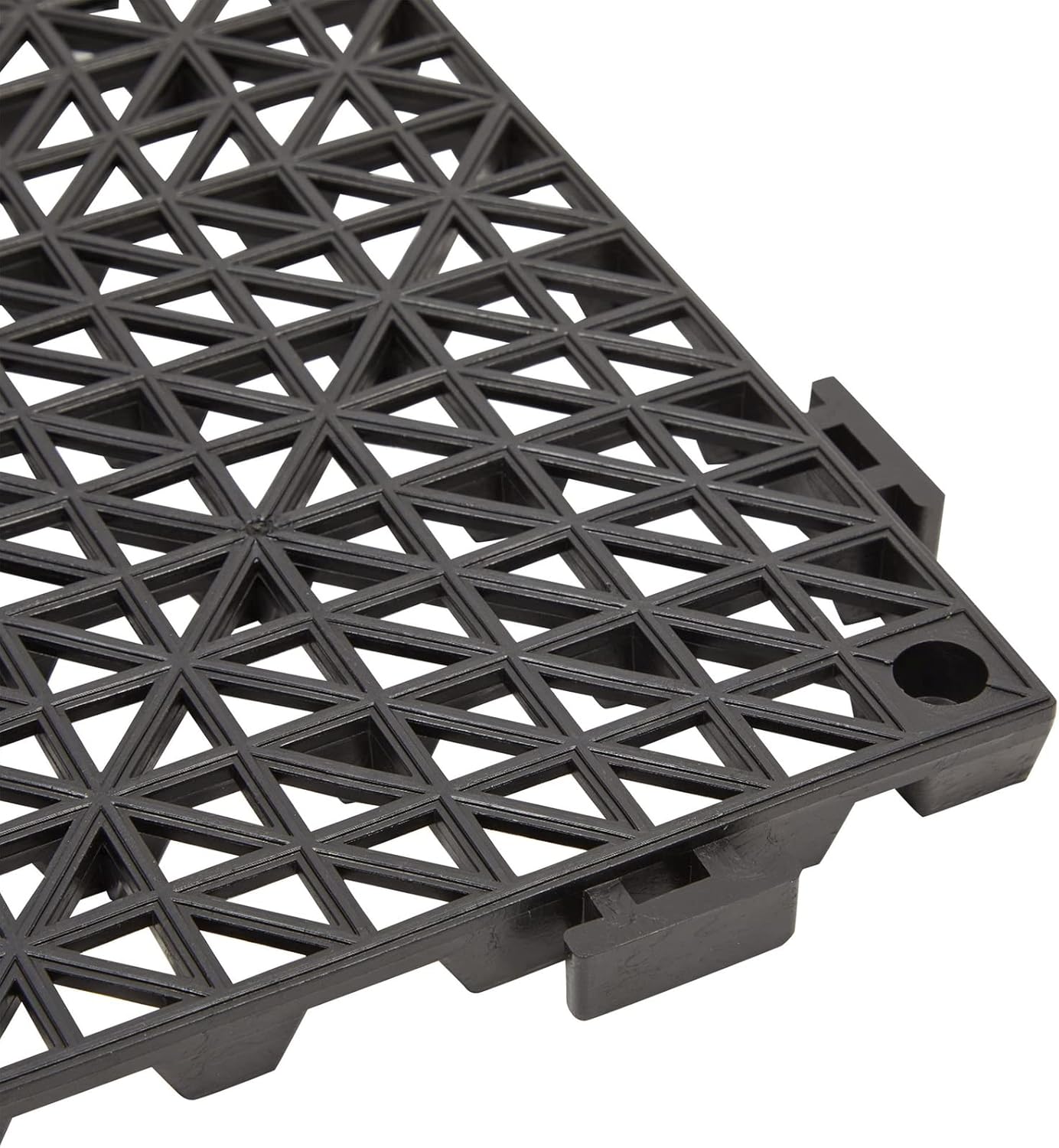 4 Pack Interlocking Rubber Floor Tiles, 12x12 in Mat for Shower Bathroom Pool Patio (Black) : Tools & Home Improvement