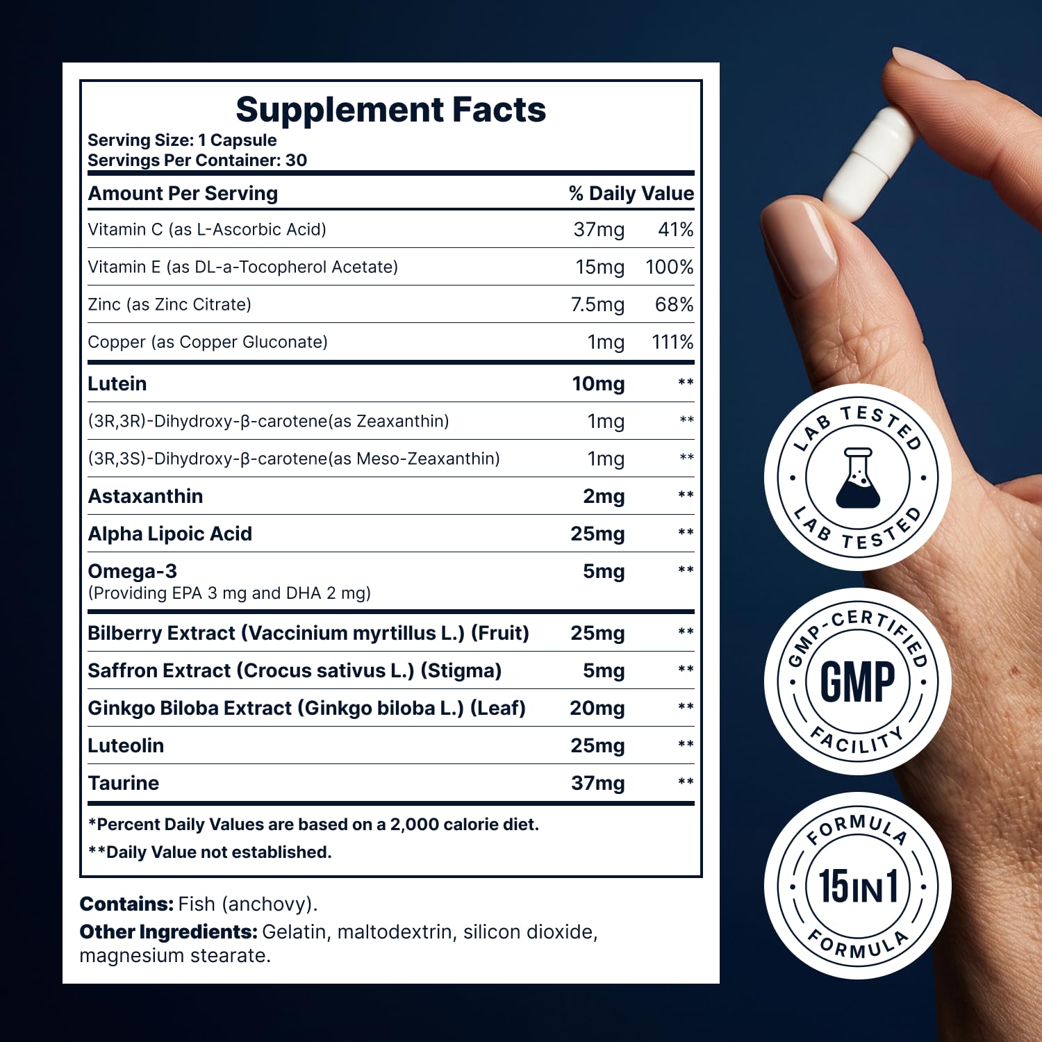 Eye Health Supplement, Lutein & Meso-Zeaxanthin, 30 Capsules — Amazon image 5