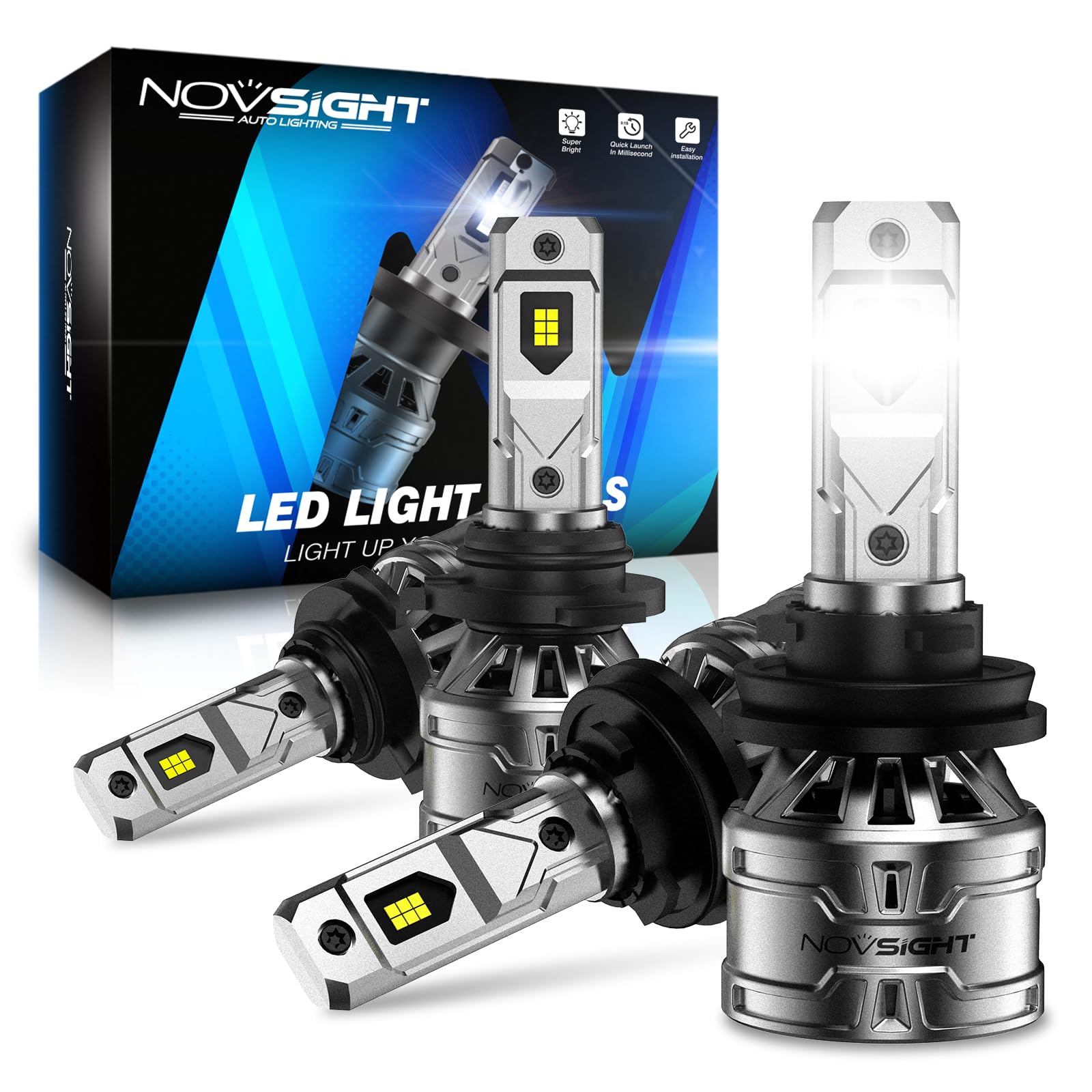 NOVSIGHT 9005 H11 Fog Bulbs - Quick Installation, Pack of 4
