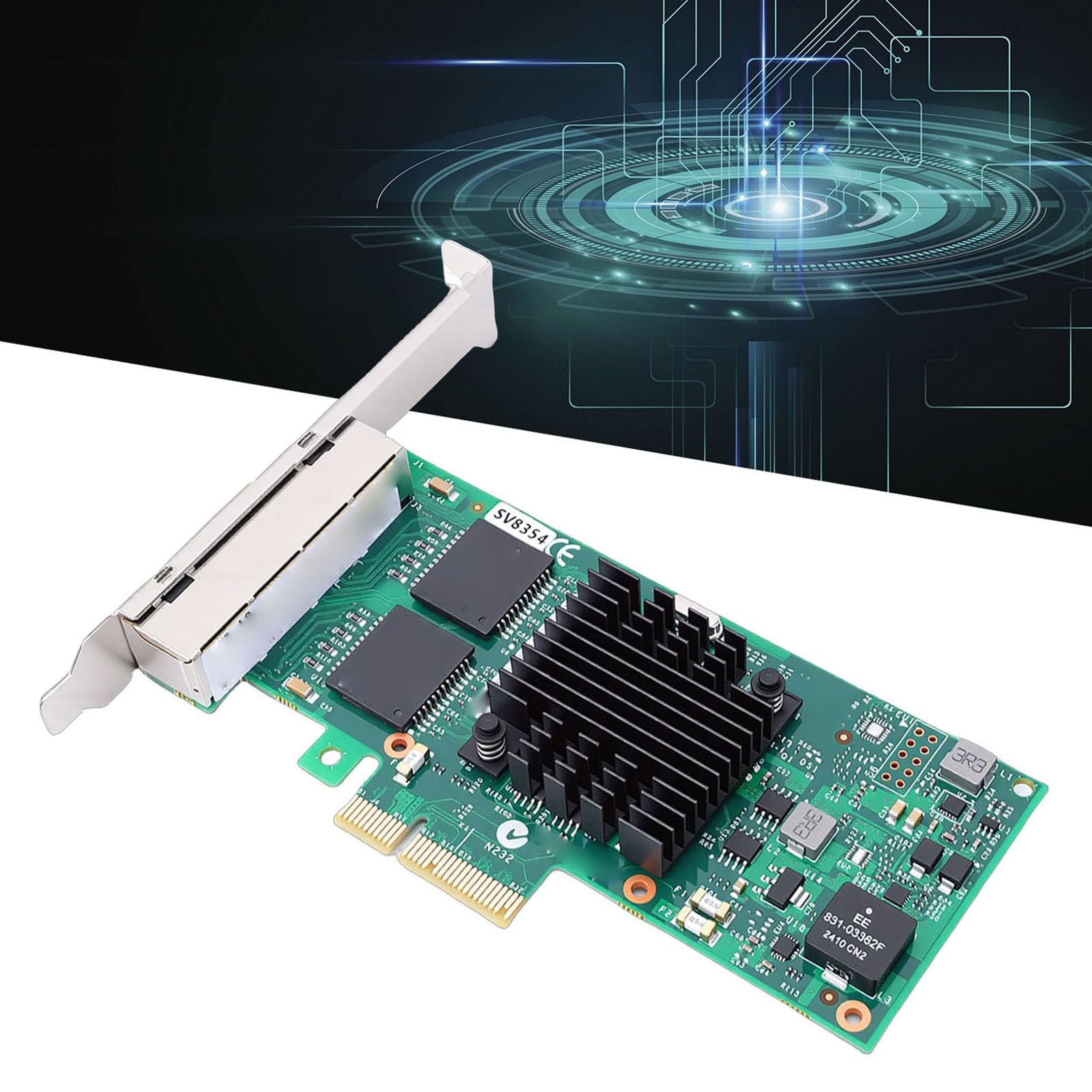 Naroote Scheda Rete PCI Express Gigabit Ethernet 1000 Mbps Ad Alte Prestazioni Controller 350AM4 Porta RJ45 Adattatore Rete PCIE Funzionamento Stabile Affidabile per Server Desktop
