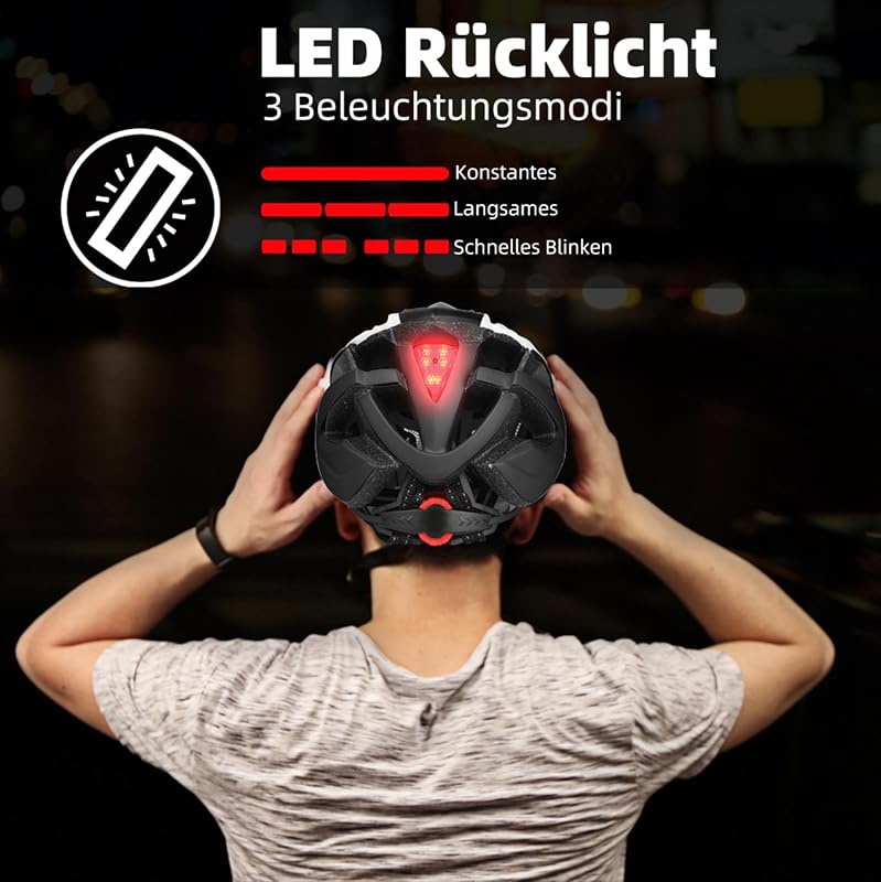Shinmax LED-es kerékpáros sisak mágneses lecsatolható napellenzővel