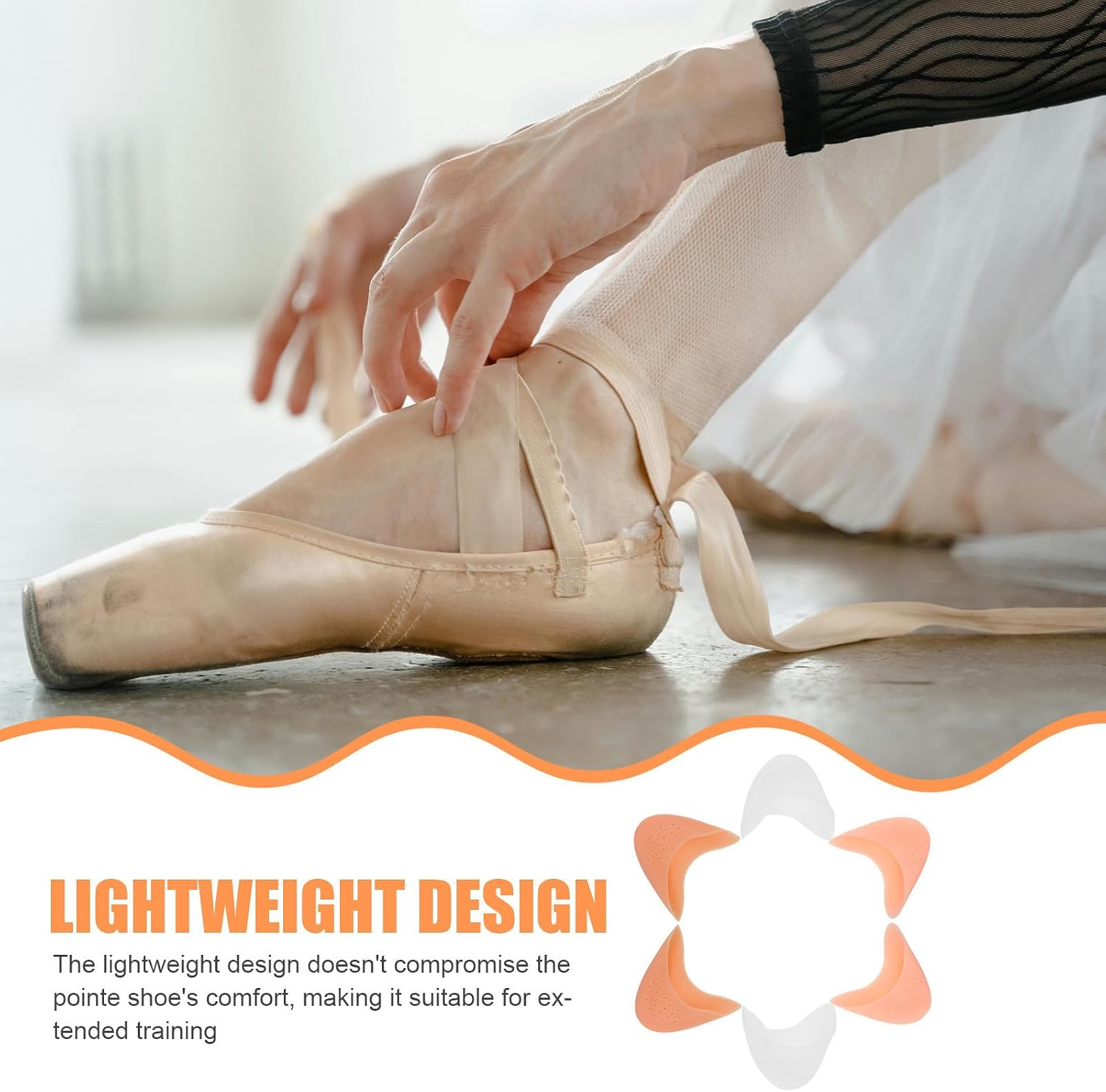 3 Pairs Ballet Pointe Toe Protectors Breathable Sebs Cushion | Performances and Ballet, Lightweight Reliable Protection, Fits Digits and Foot, Men and Women