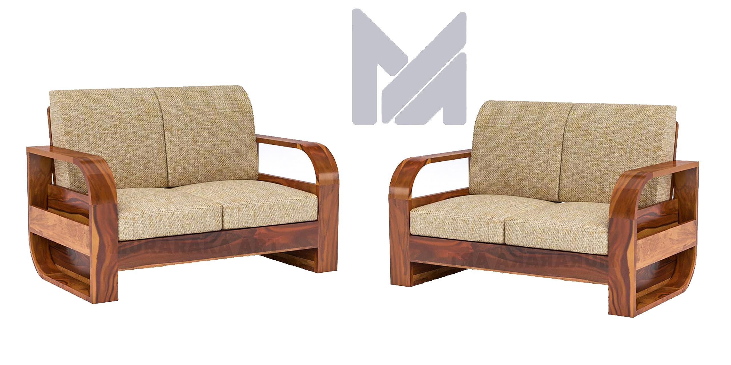 MURARAKA ART Sheesham Wood 4 Seater Sofa Set for Living Room Furniture Wooden Sofa Set 4 Seater for Home & Office (2+2 Sofa, Natural Finish) | 4 Person Sofa, Brown discount deal