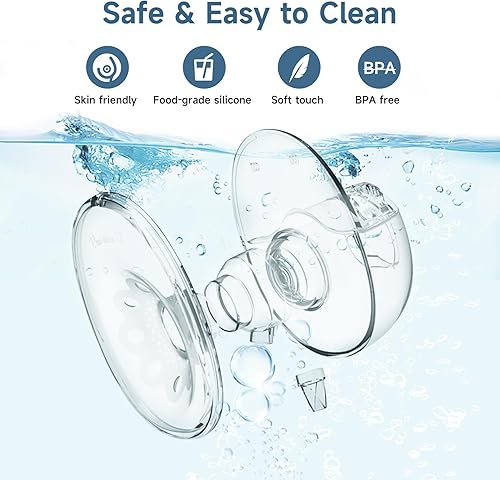 Miniatura 5 de Extractor de leche eléctrico portátil manos libres con 4 modos y 12 niveles, recargable y pantalla inteligente, doble bomba de lactancia materna,