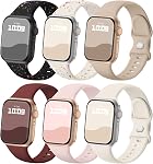 Bandes Sport compatibles avec la bande Apple Watch 38mm 40mm 41mm 42mm 44mm 45mm 46mm 49mm, Bandes de bracelets en silicone pour iWatch Ultra 3 2 1, Series 11 10 9 8 7 6 5 4 3 2 1 SE Femmes Hommes, paquet de 6