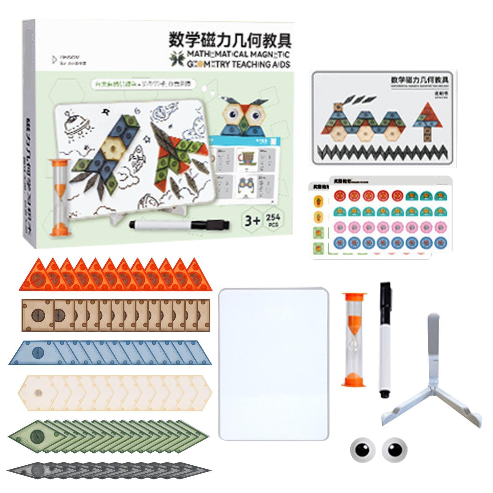 De Bloques Magnéticos: Juego De Rompabezas Geométrico, Material Didáctico | Matemático, Juego De De Patrones Creativos, De Pensamiento Lógico | para Niños,