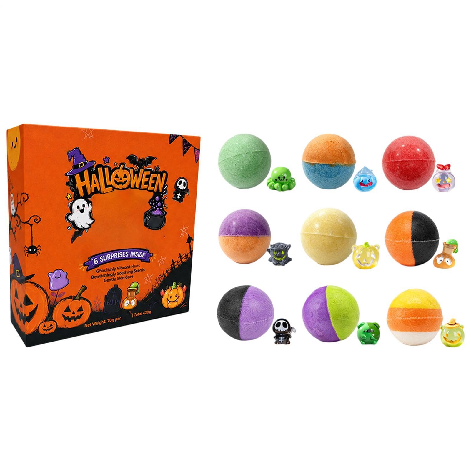 Bolas de baño 9 efervescentes de ducha de Halloween coloridas con juguete