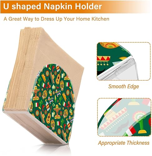 Miniatura 4 de Cinco De Mayo - Servilletero para taco con forma de U de calavera para cocina, dispensador de toallas de papel para mesas, accesorio de cocina