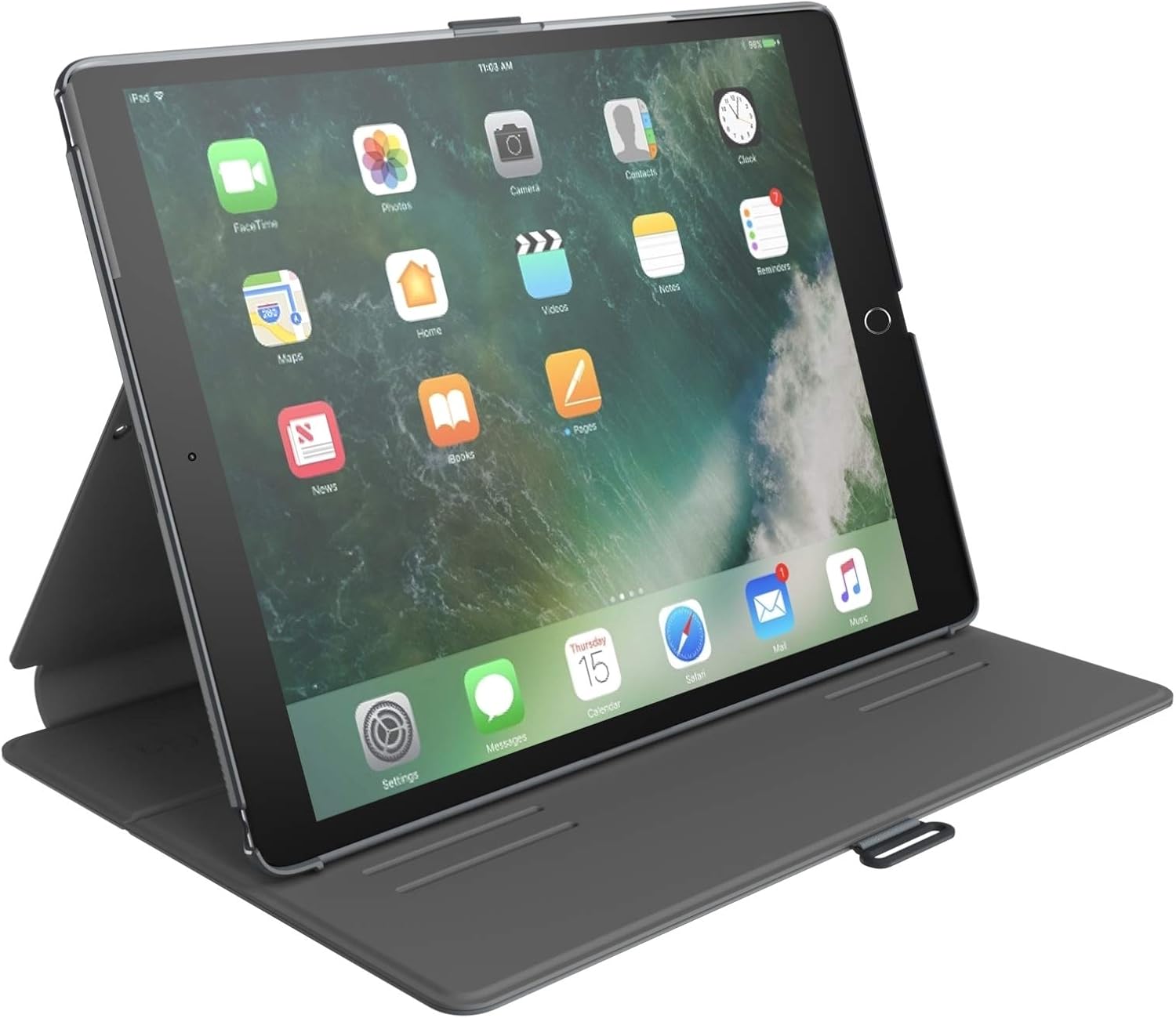 Speck Products Compatible Case for Apple iPad 9.7" (2017/2018, also fits 9.7" iPad Pro/Air 2/Air), Balance FOLIO Case/Stand, Stormy Grey/Charcoal Grey