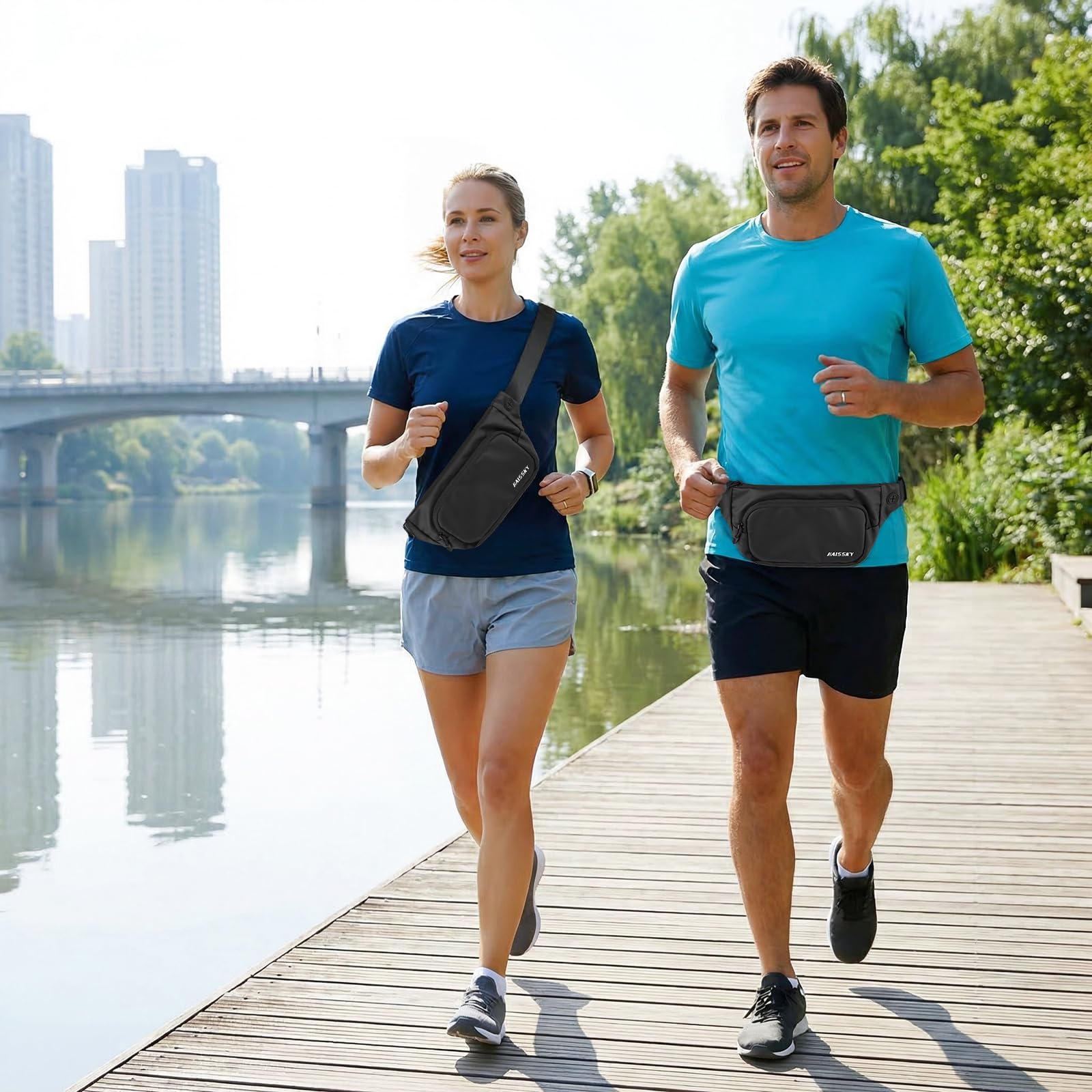 HAISSKY Marsupio Cintura da Corsa Impermeabile Uomo Donna Running Borsa a Tracolla Jogging Viaggi