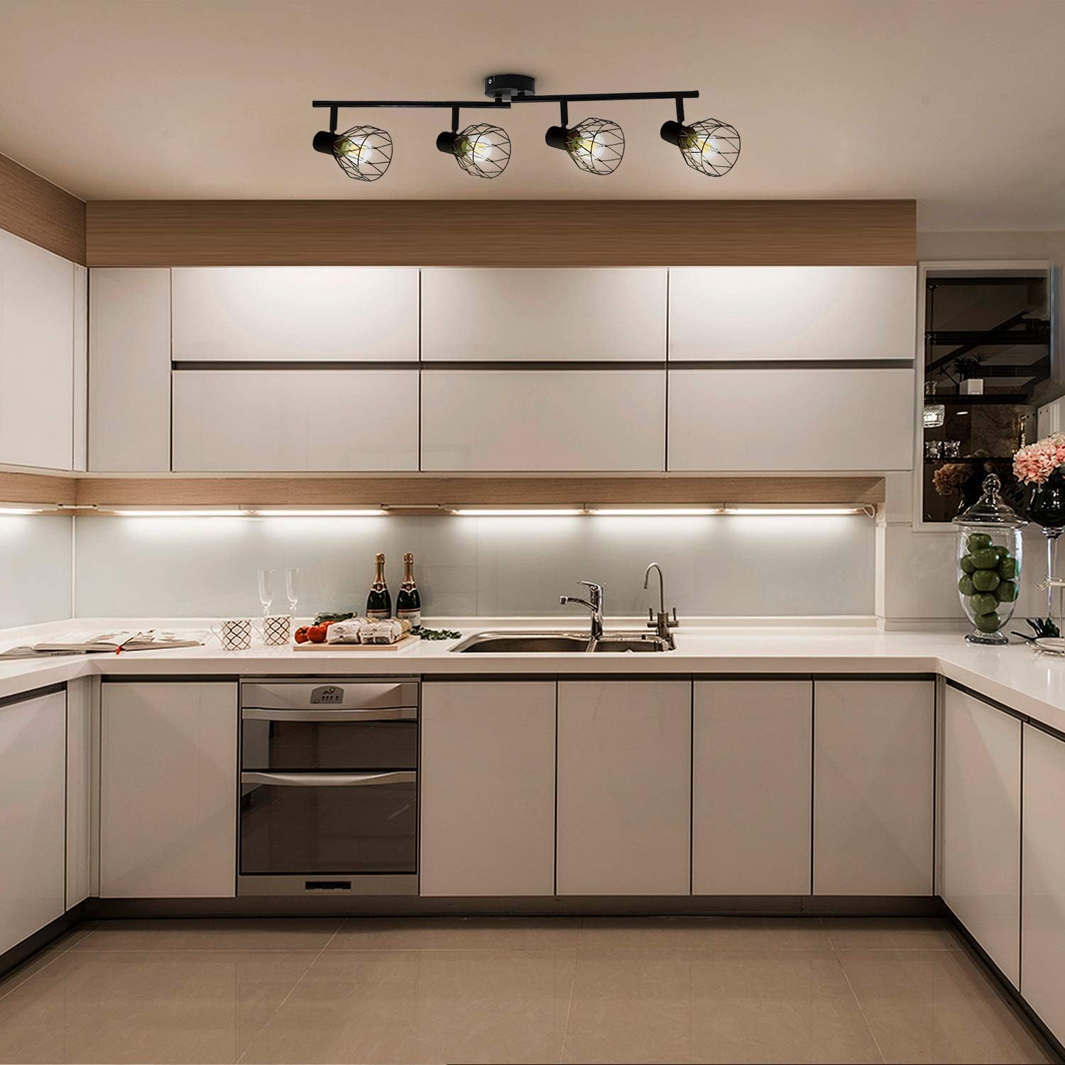 Bеѕt Cуbеr Dеаlѕ 🔥 Industrial Modern Bathroom Mini Vanity Light Fixtures Black Farmhouse Wall Sconces for Bedroom Bar Kitchen Dinning Living Room (4-Light)